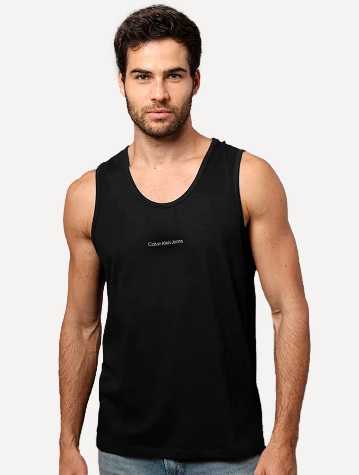 Regata Calvin Klein Jeans Masculina Front Logo Preta