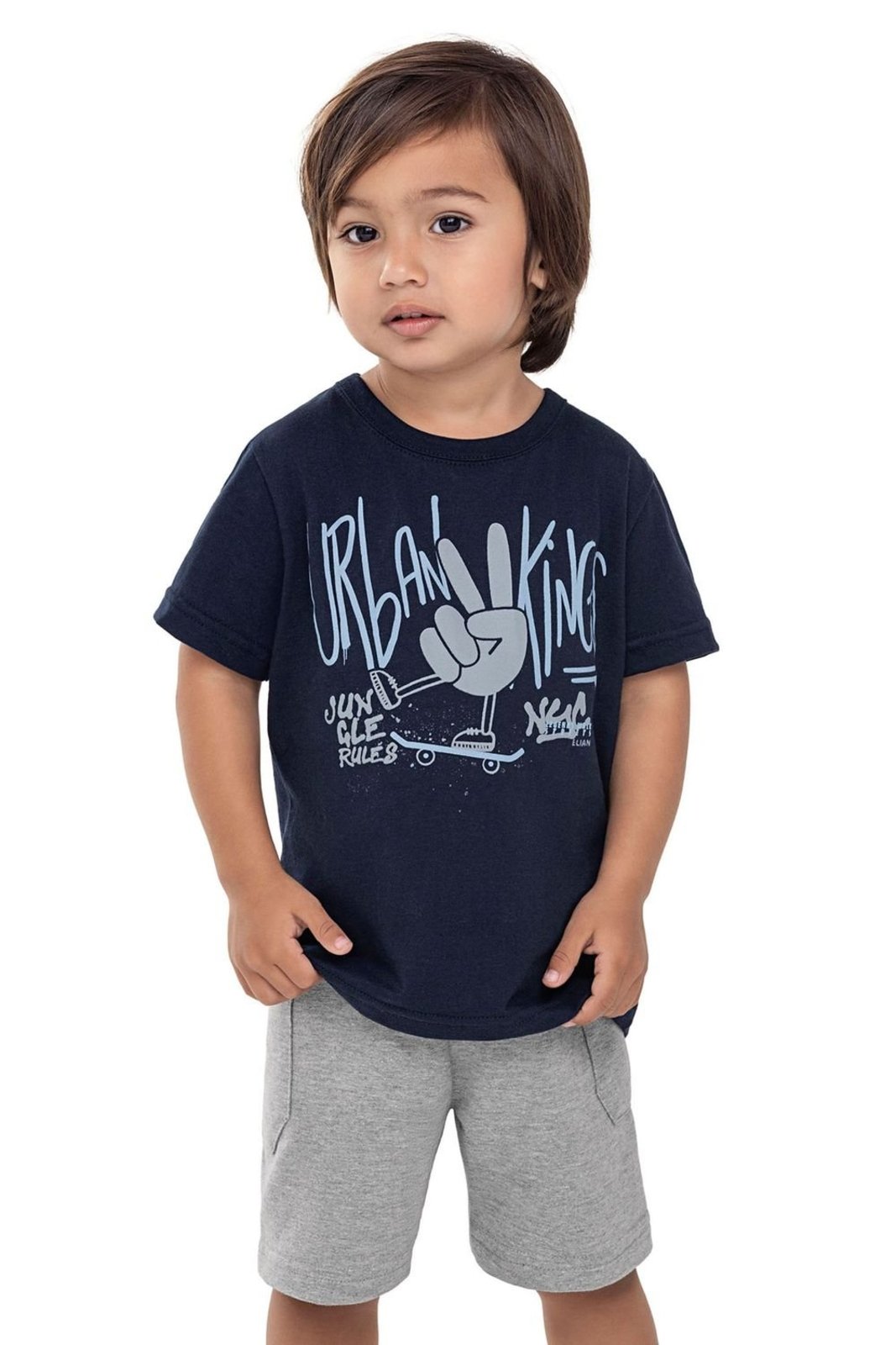 Vista 2 Infantil - Conjunto Menino Urban Kings Elian azul Elian azul
