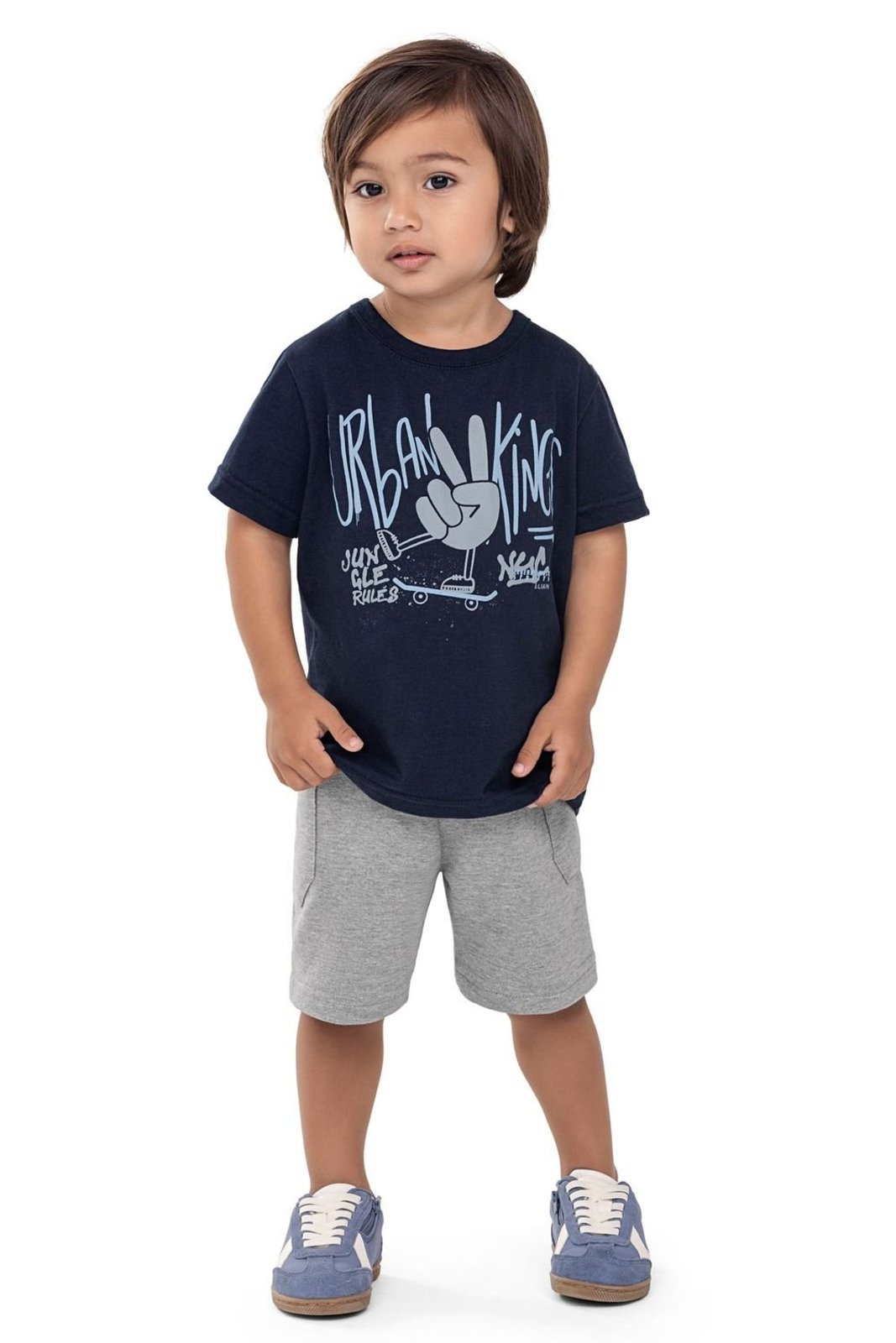 Vista 3 Infantil - Conjunto Menino Urban Kings Elian azul Elian azul