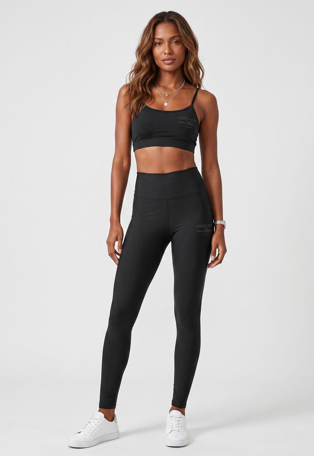 Conjunto Feminino Colcci Sport Top Cropped e Legging Preto