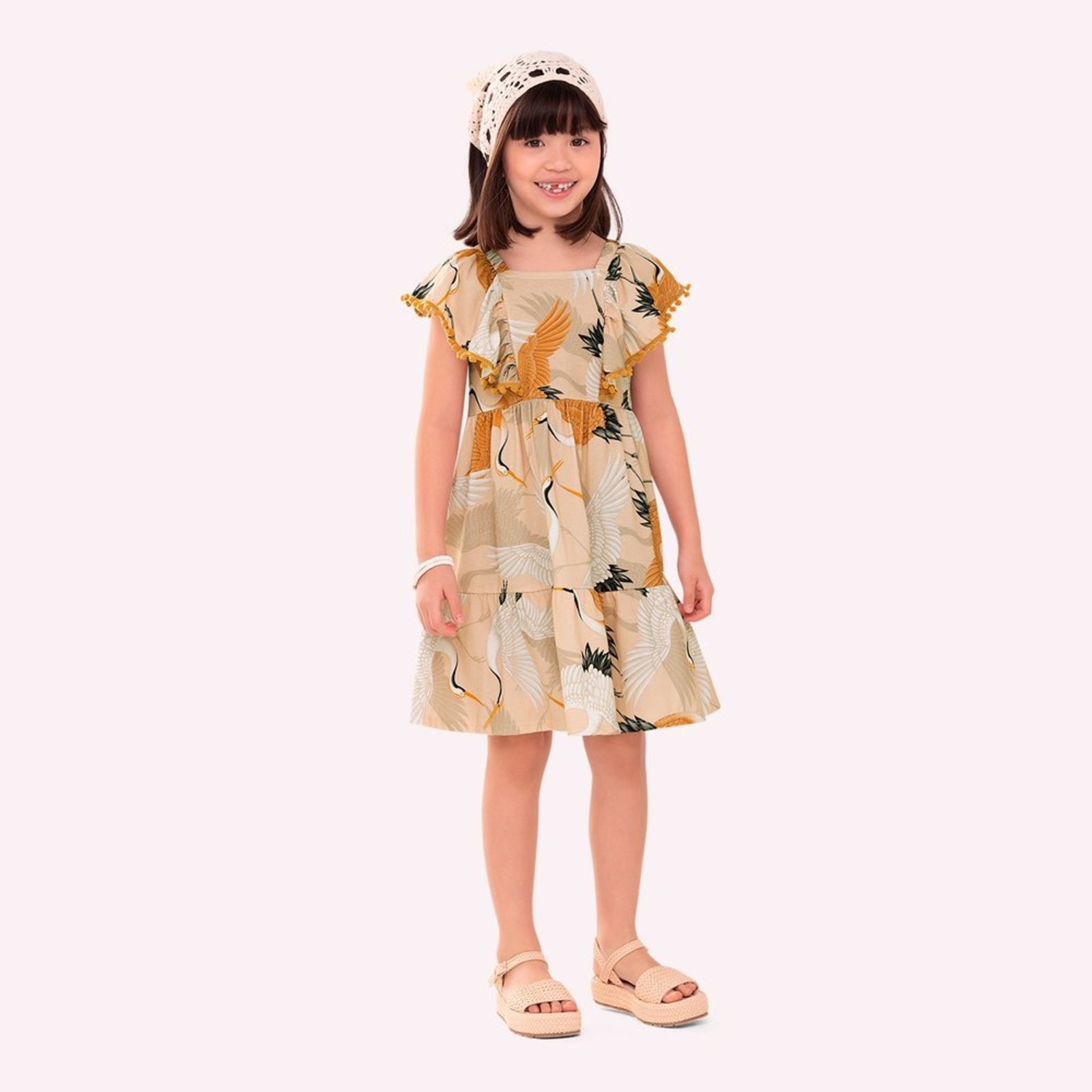 Infantil - Vestido Menina em Algodão Nanai