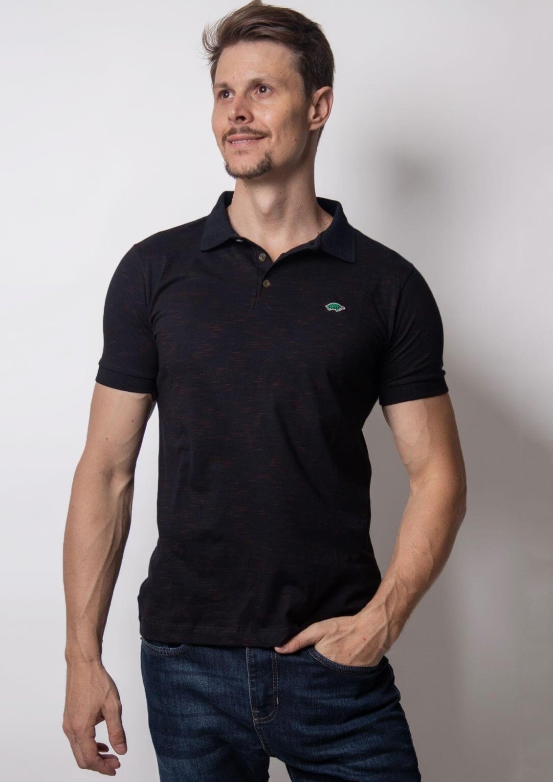 Camisa Polo Mescla | Pau a Pique Preto