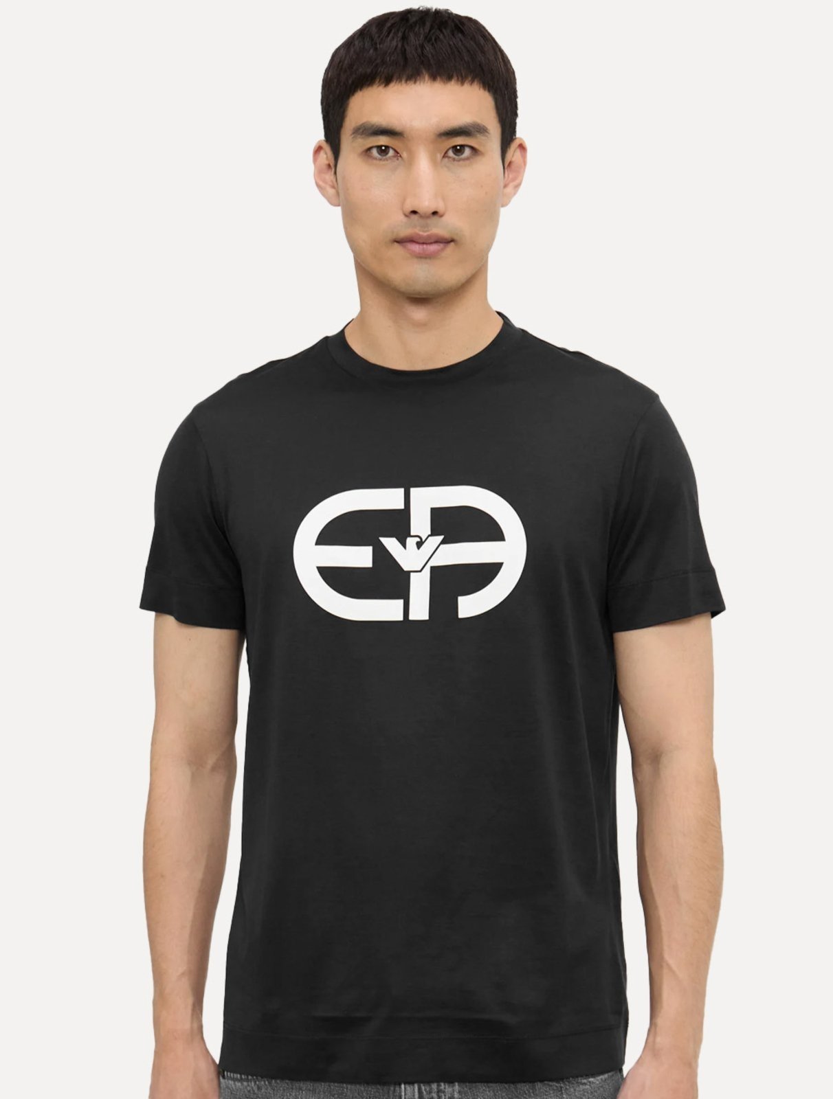 Vista 2 Camiseta Empório Armani Masculina Essential Logo Peito Preta preto Emporio Armani preto
