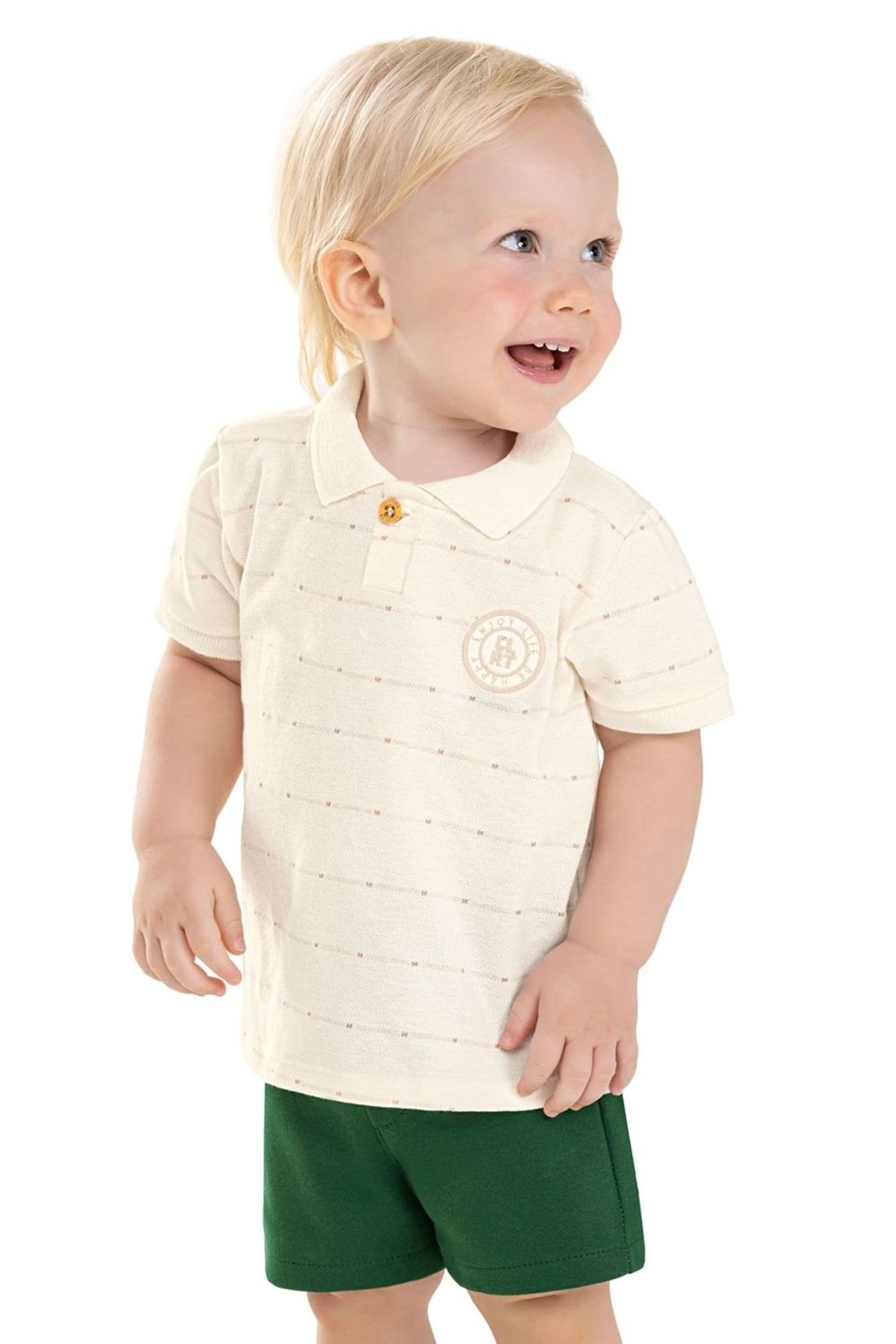 Vista 2 Infantil - Conjunto Menino Polo Com Bordado Colorittá azul Colorittá azul
