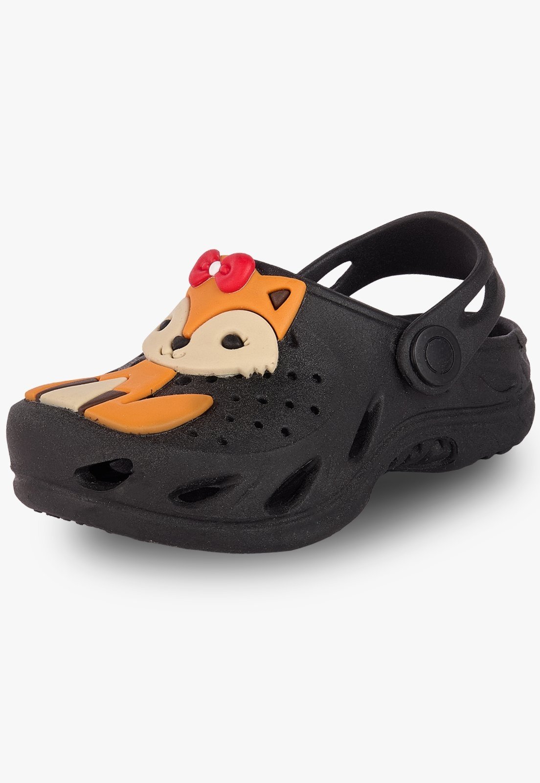 Infantil - Babuche Plugt Menina Raposinha Preto