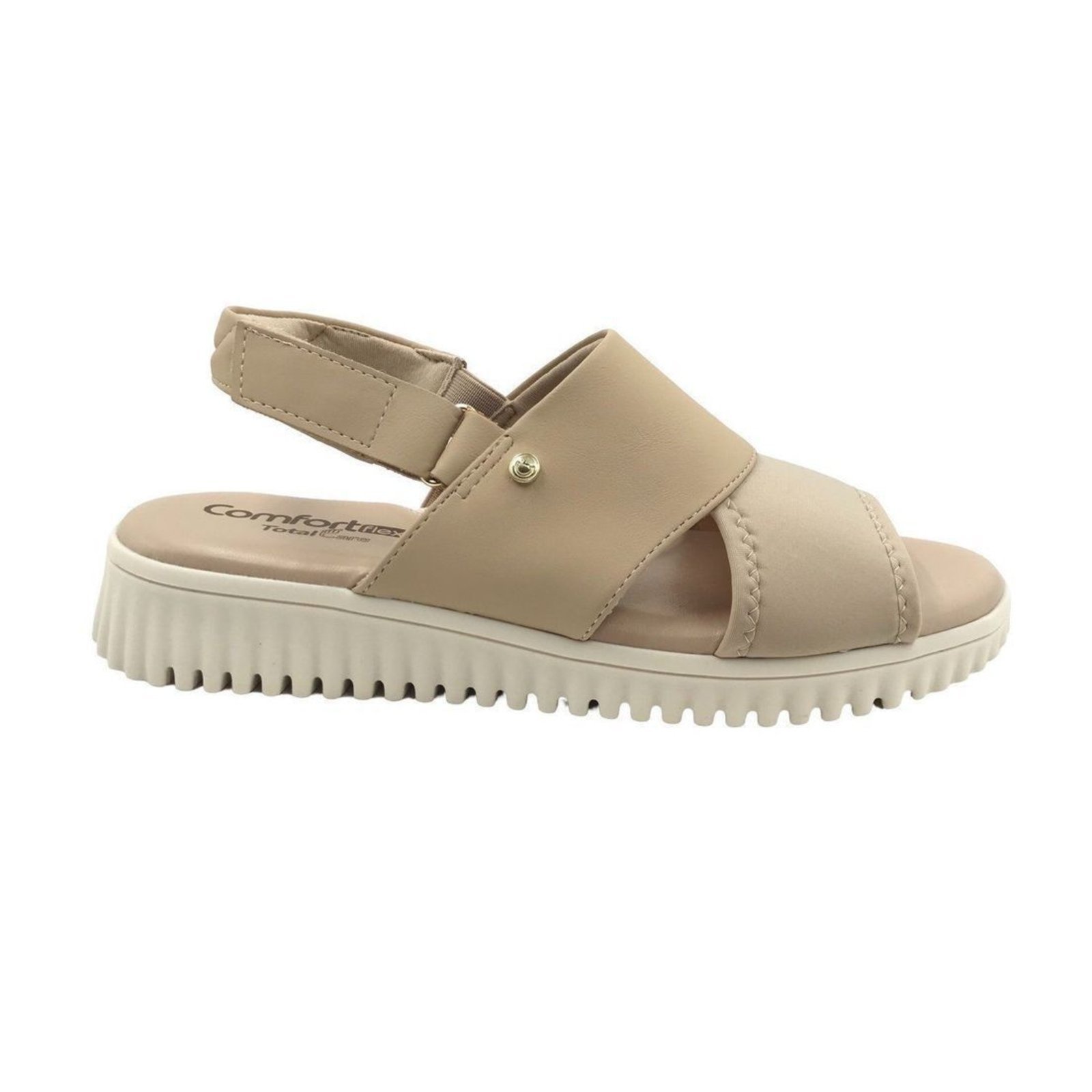 Sandália Comfortflex Total Care Calce Fácil Nude 2449401 – Bege – comfortflex