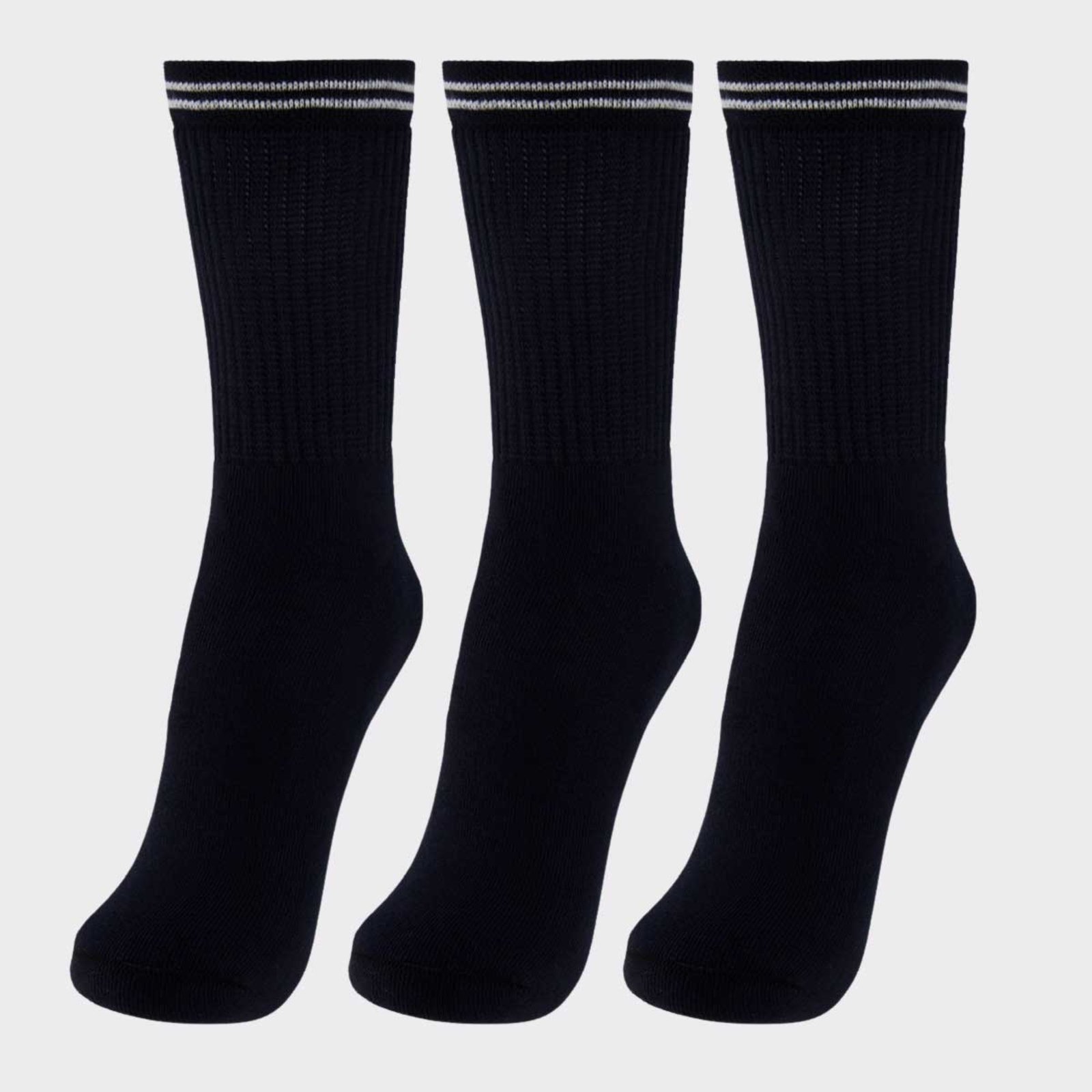 Kit Meia Lupo Sport Básica Cano Longo 3 Pares Preta