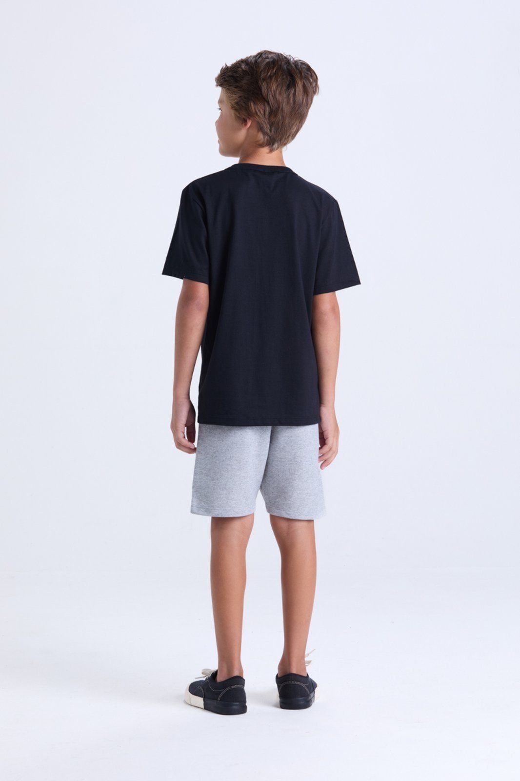 Vista 3 Infantil - Conjunto de Verão Camiseta Lisa com Aplique VIDA COSTEIRA branco VIDA COSTEIRA branco