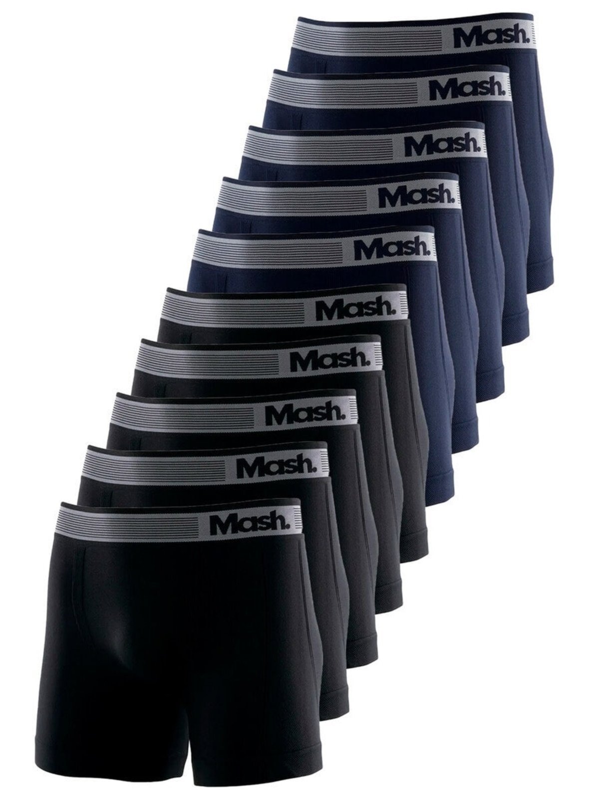 Kit com 10 Cuecas Boxer Mash 710.01 Preto