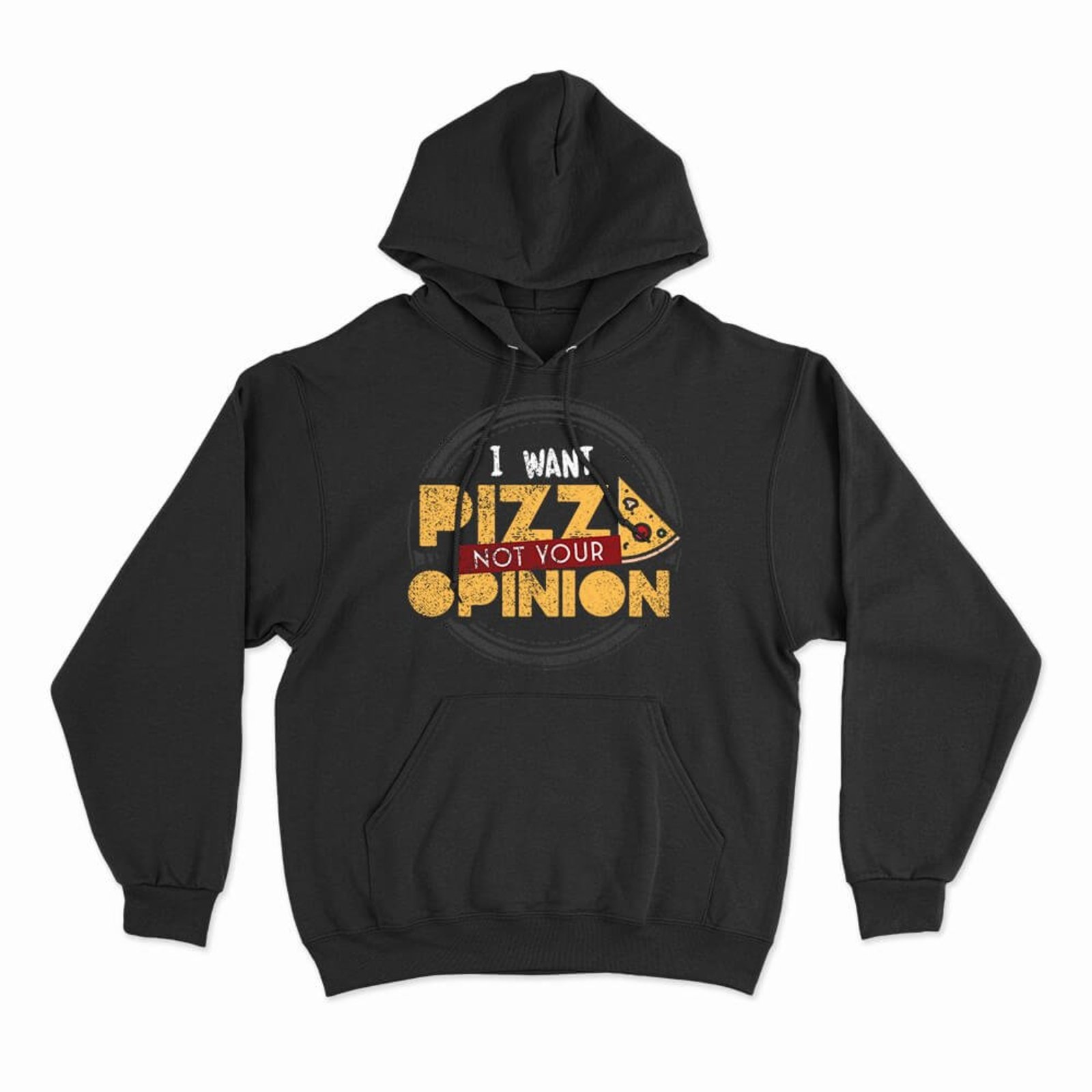 Moletom Com Capuz I Want Pizza - Preto - Casual - Studio Geek