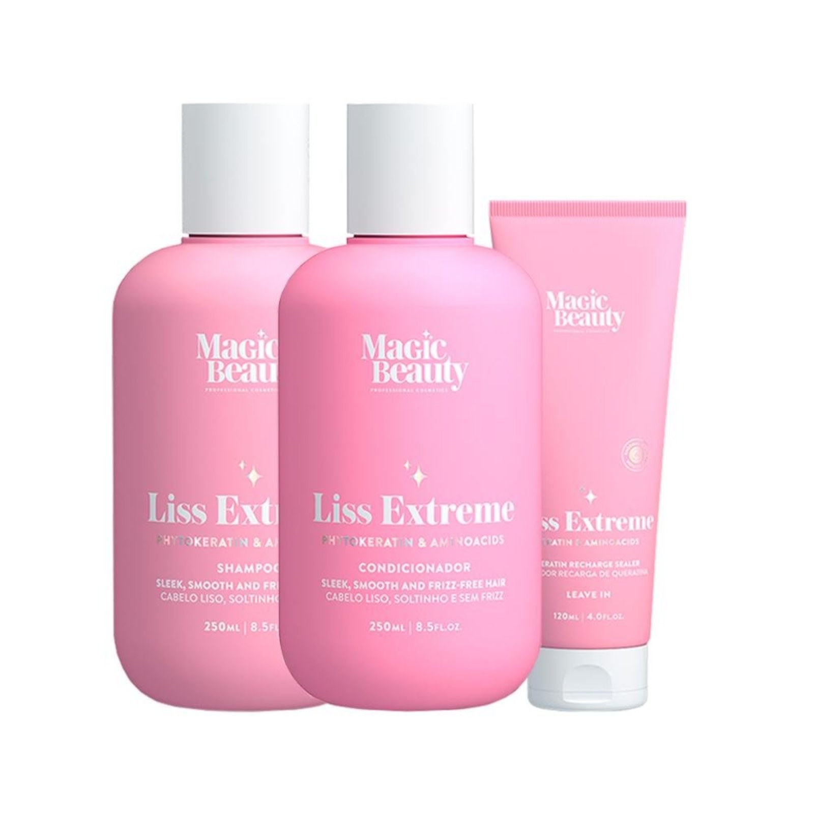 Kit Magic BEauty Liss extreme Shampoo Cond Selador 3Pçs