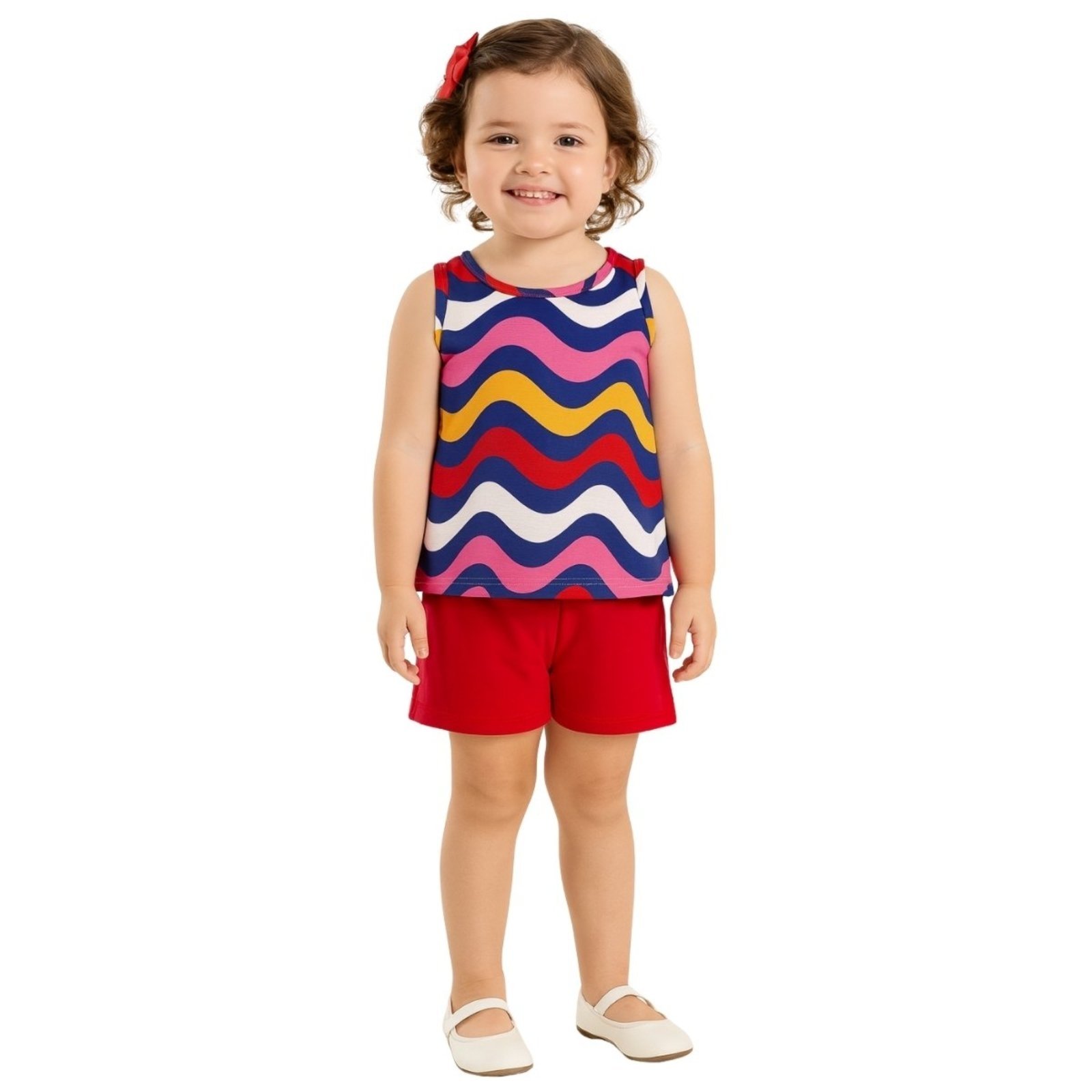 Vista 2 Infantil - Conjunto 2pçs Manga Curta Kyly Estampado Monaco azul Kyly azul