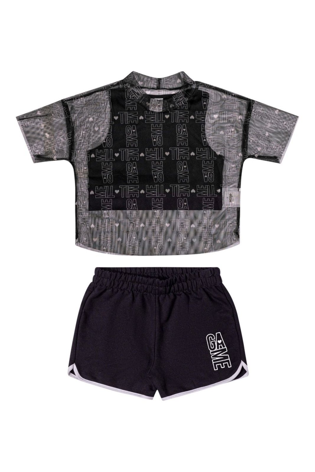 Infantil – Conjunto Menina Sobreposição Com Tule Elian Preto