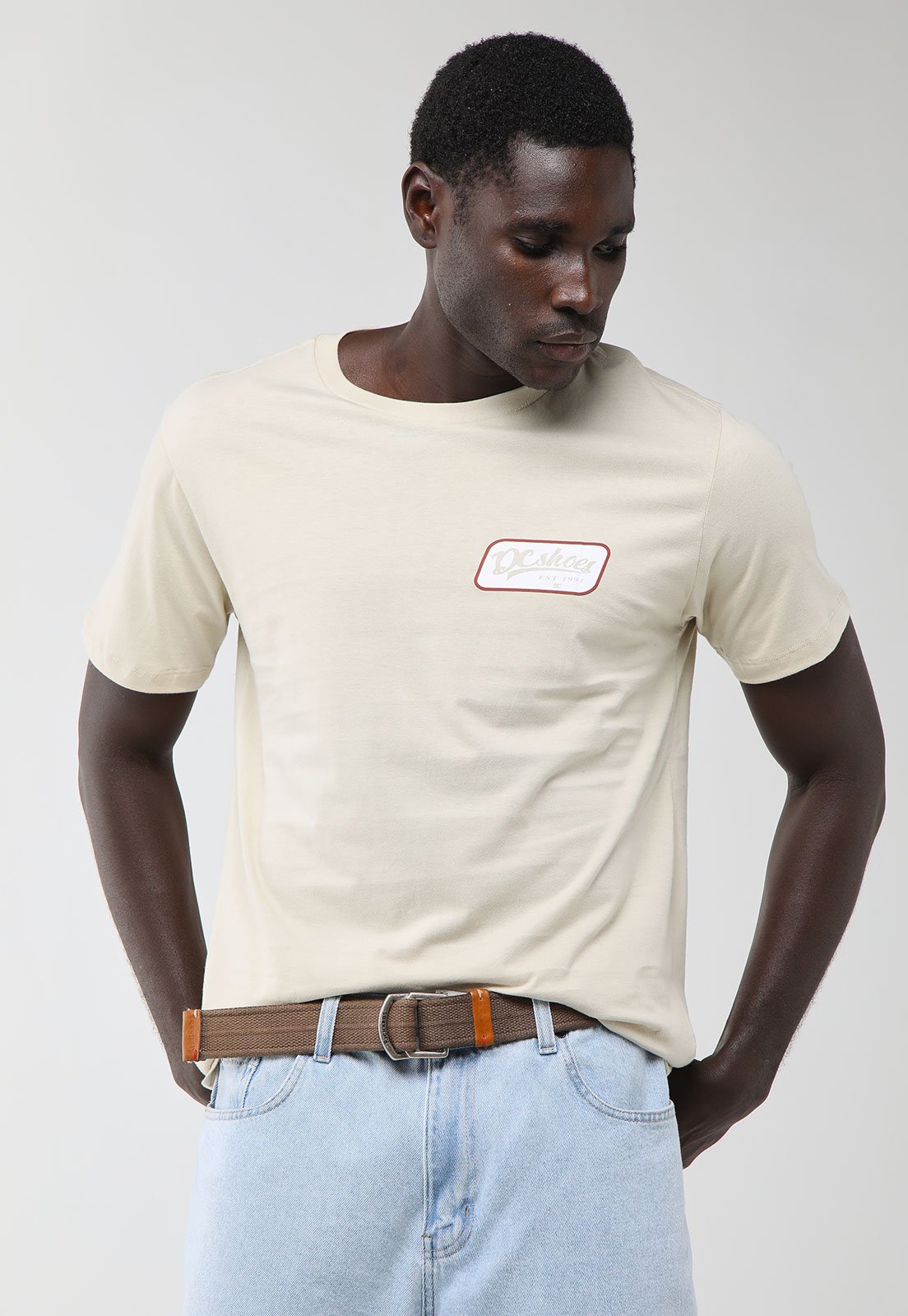 Camiseta Masculina DC Shoes Timely Bege