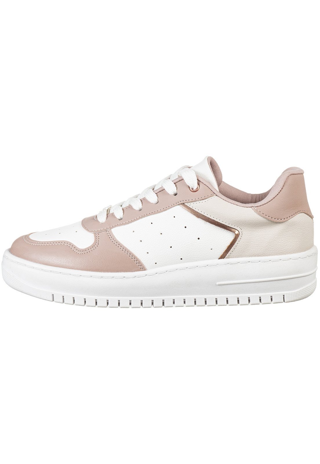 Vista 3 Tenis Feminino Casual Retrô Recortes Original Gigil Nude rosa/rosê nude Gigil rosa/rosê nude