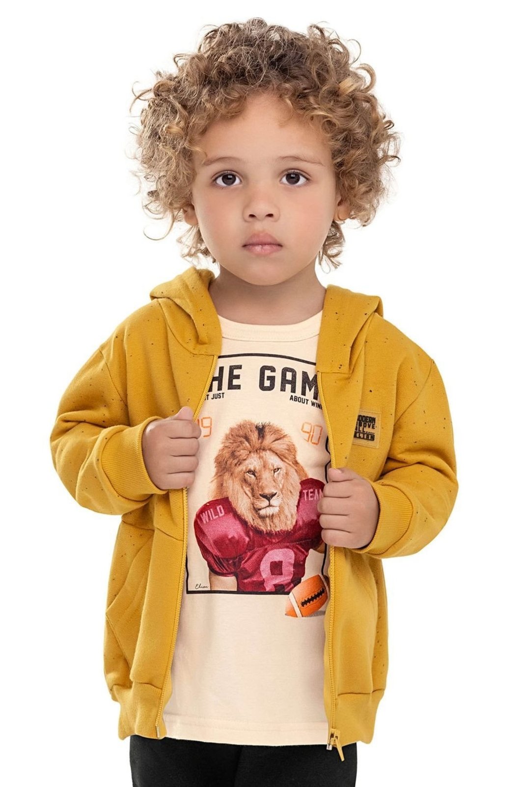 Infantil - Jaqueta Menino Moletom Botonê Elian Amarelo