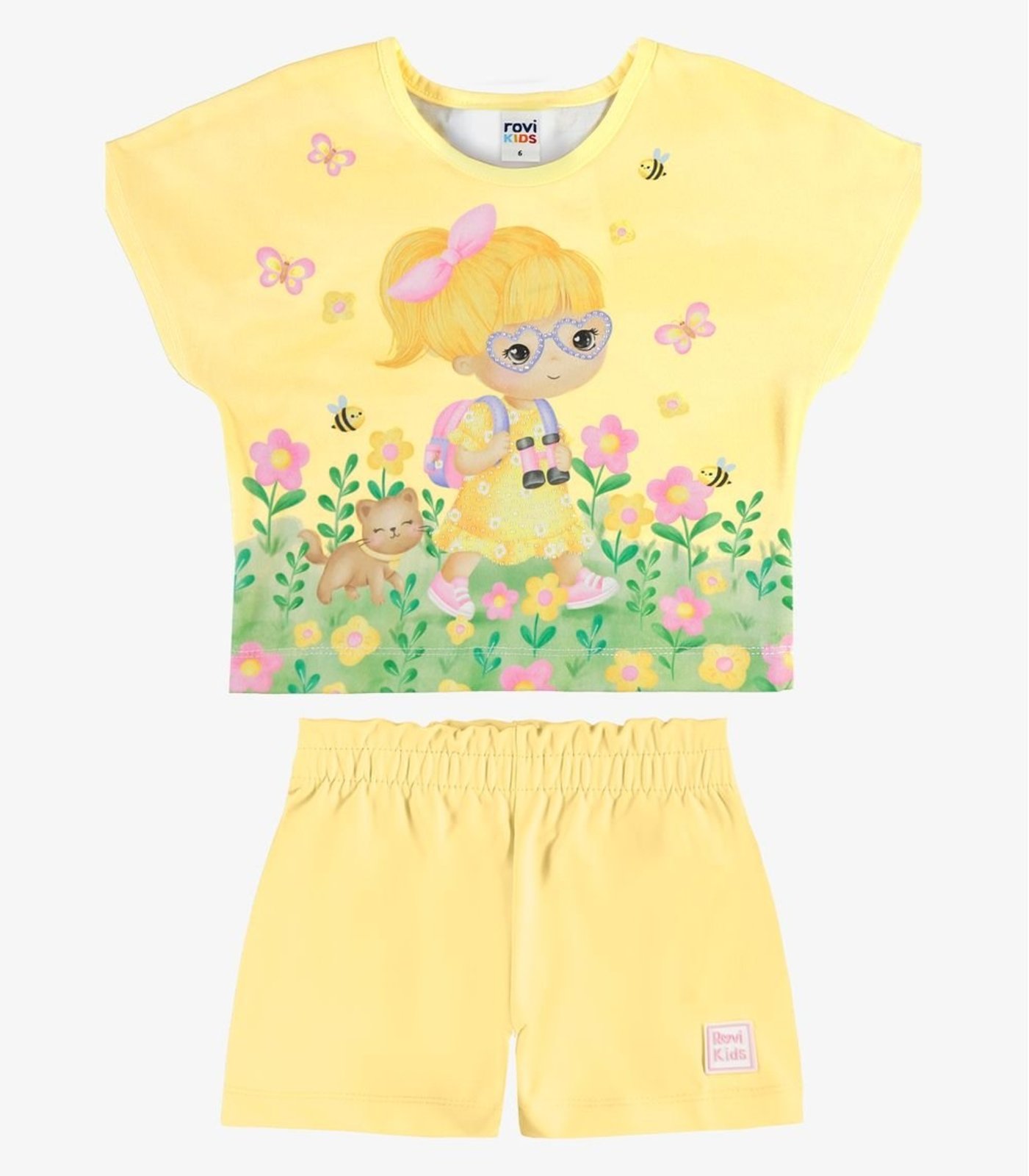 Infantil - Conjunto Blusa Com Shorts Rovi Amarelo
