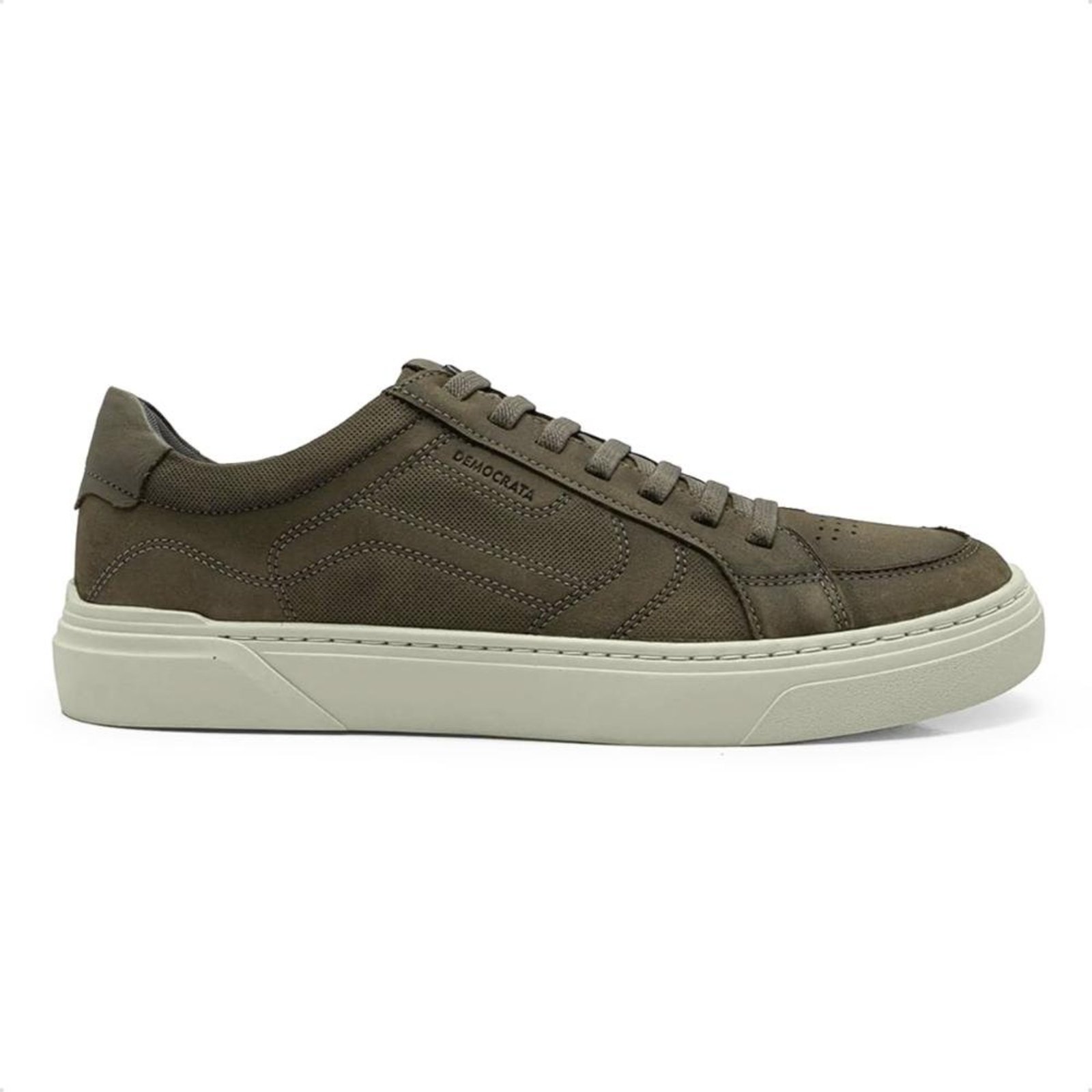 Tênis de Couro Democrata Masculino Bill 240901 Verde