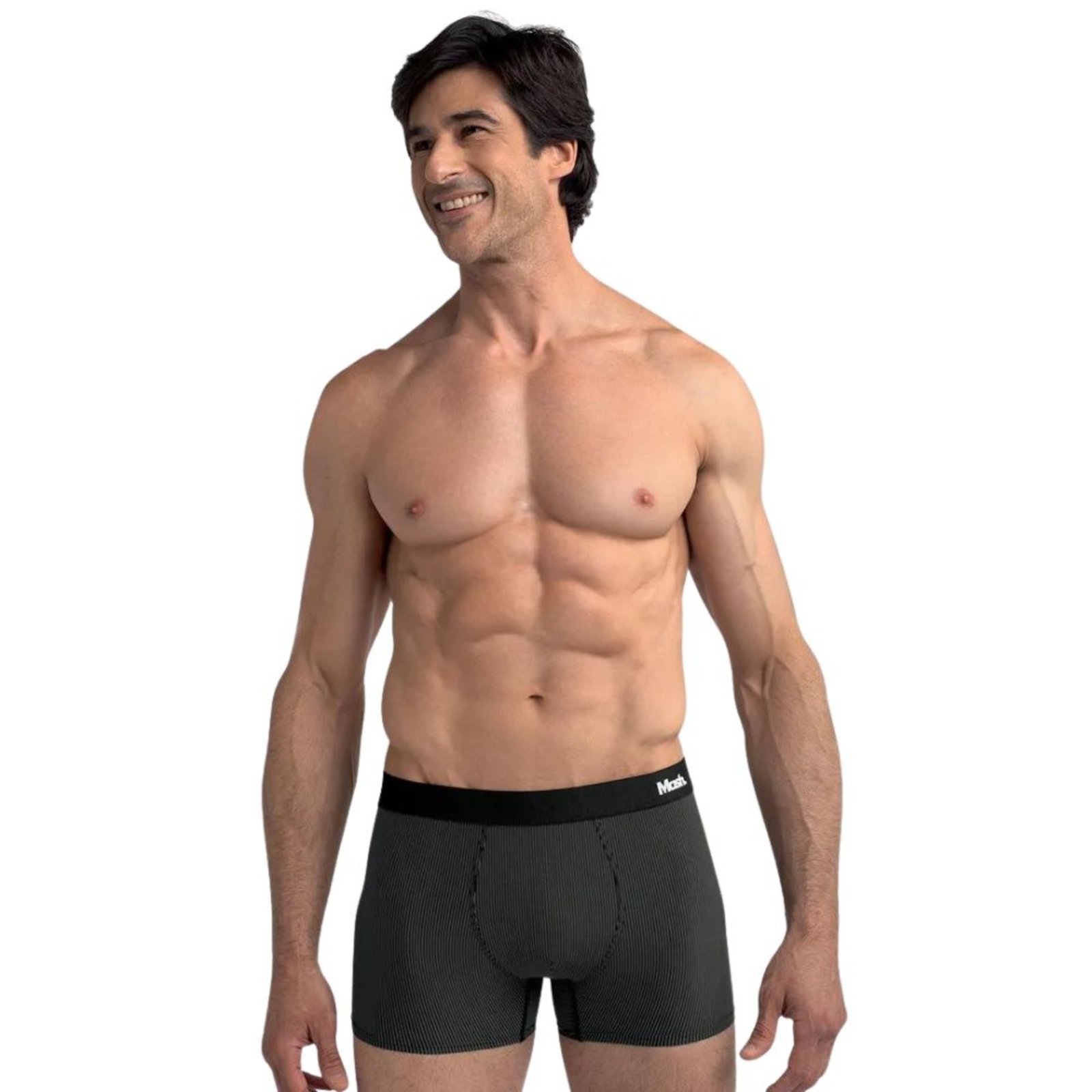 Vista 3 Cueca Boxer Mash Microfibra Risca de Giz Adulto 45.00 cinza MASH cinza