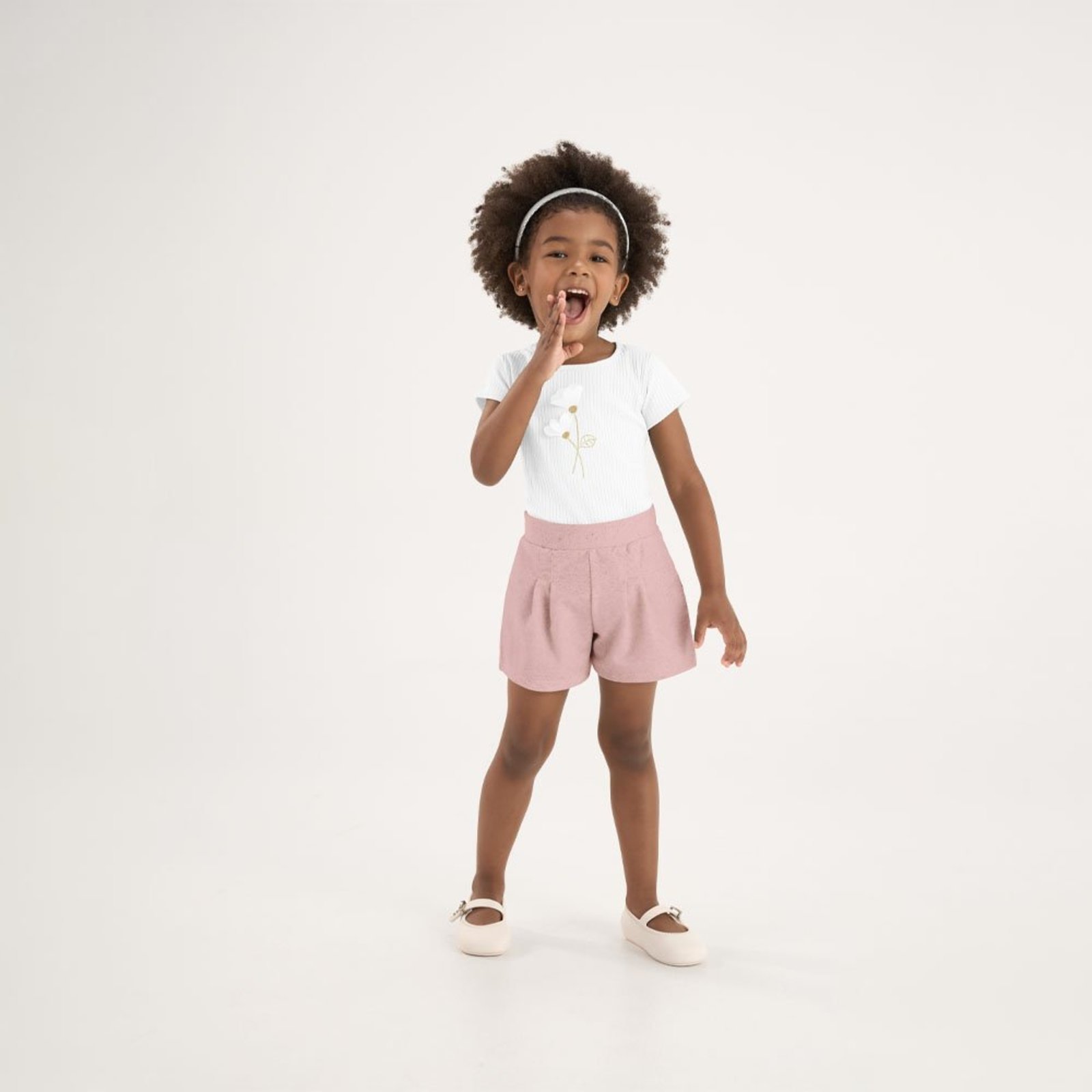 Infantil - Short Rosa Primeiros Passos Pulla Bulla Menina - 53705-11