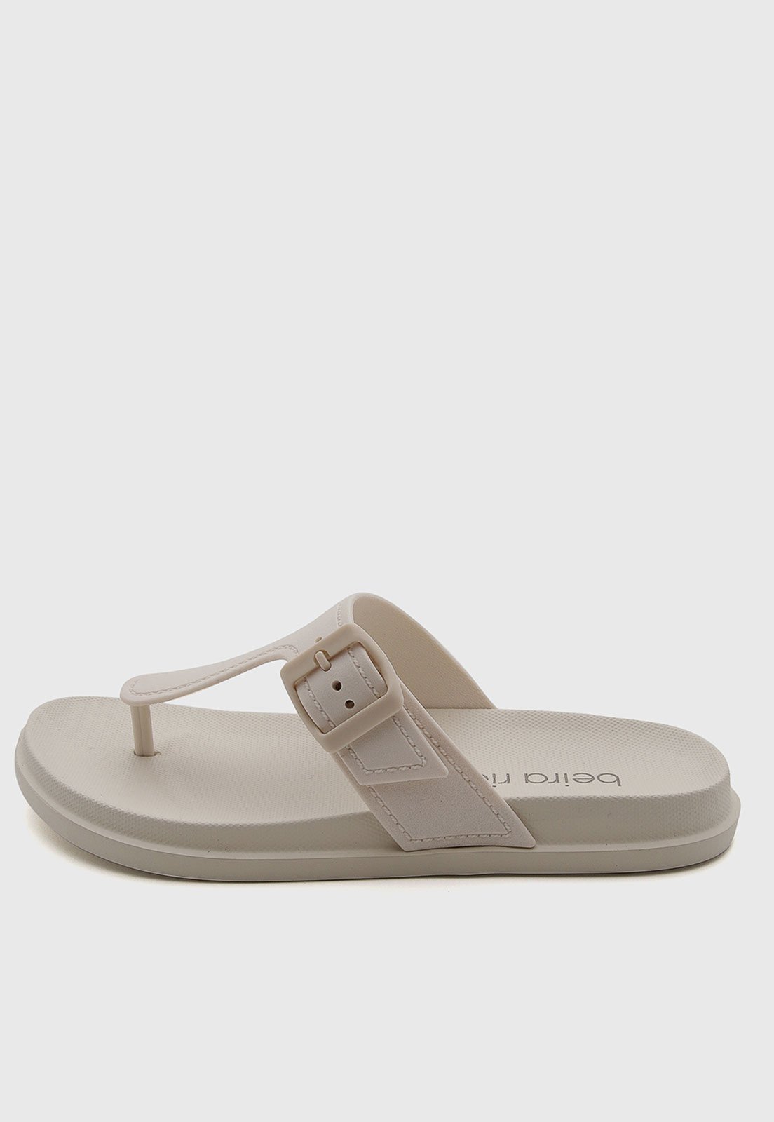 Chinelo Feminino Beira Rio Fivela Sintético Off-White