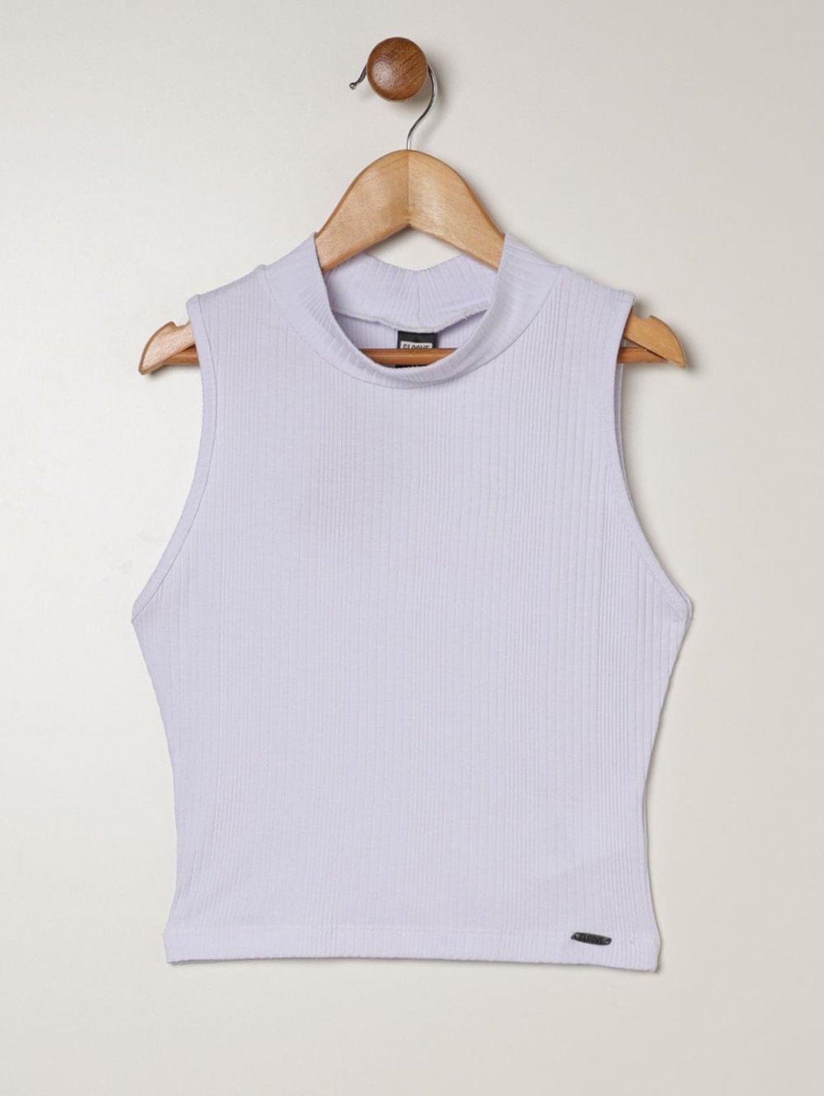 Infantil - Blusa Canelada Regata Juvenil Para Menina - BRANCO