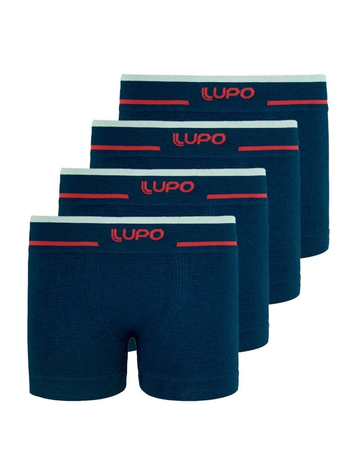 Kit com 4 Cuecas Boxer Lupinho 137-010 Azul Marinho