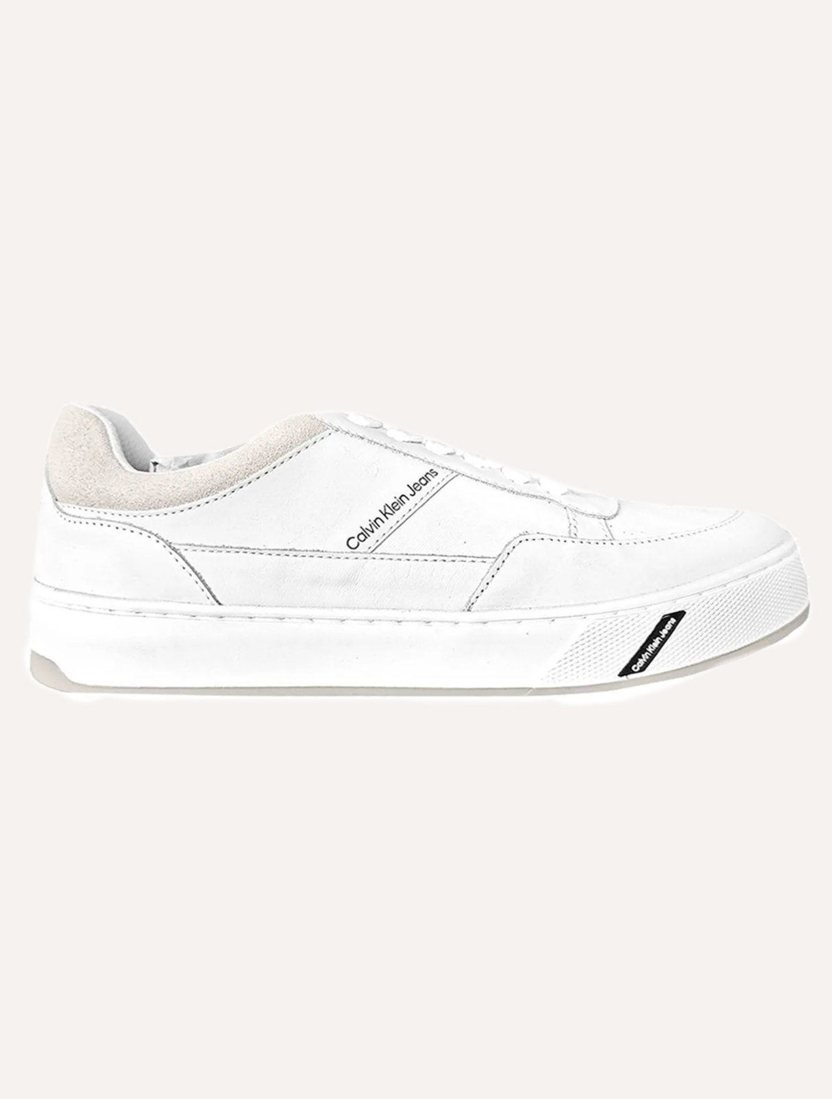 Tênis Calvin Klein Jeans Masculino Couro Sash Logo Basico Branco