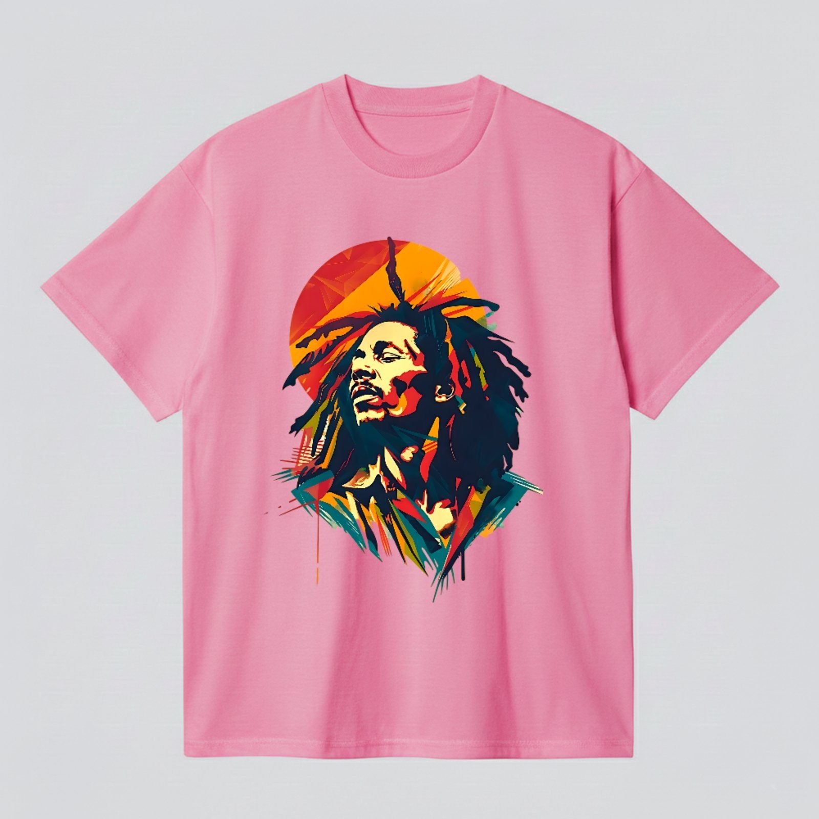 Camiseta Básica Música Reggae Jamaica Unissex Rosa