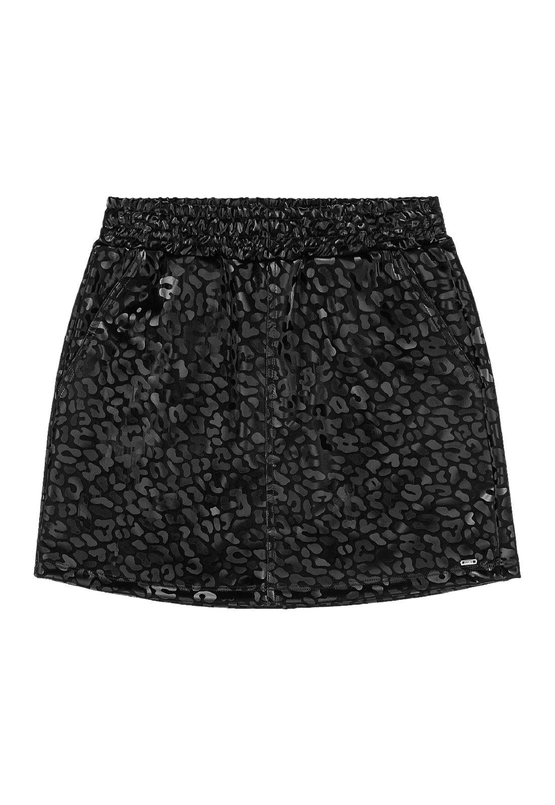 Infantil - Saia Juvenil em Tecido Cirrê Gloss Preto