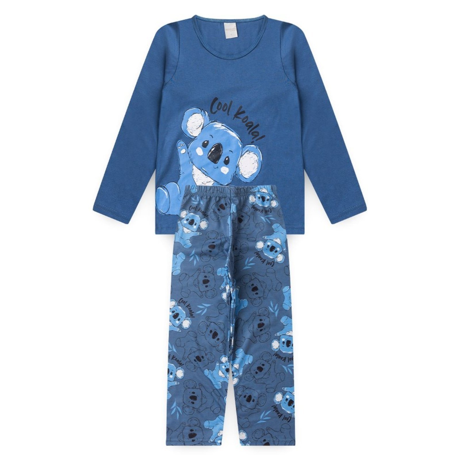 Pijama Longo Menino Azul Blusa e Calça Coala Legal