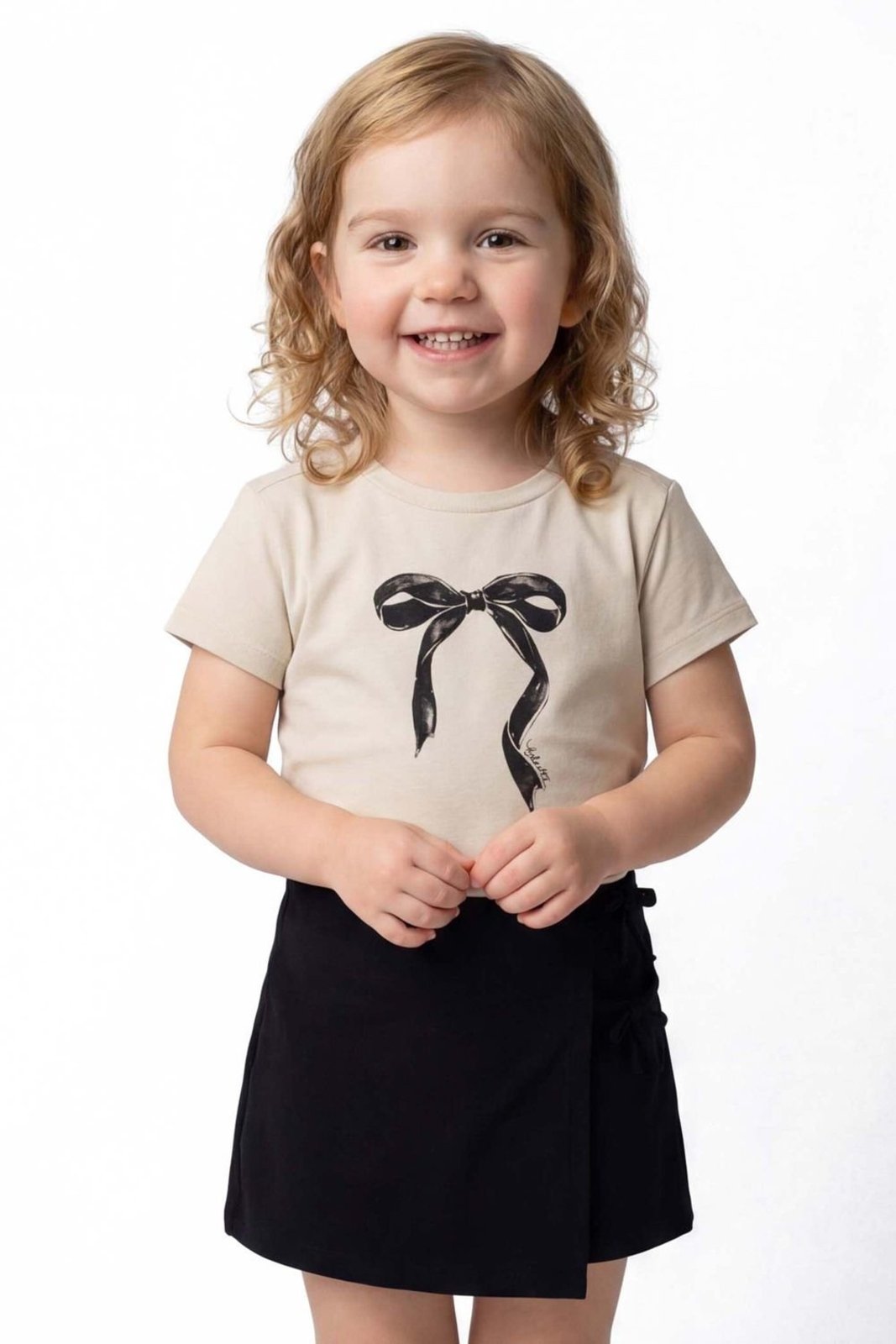 Infantil - Conjunto Menina Cotton Laço Colorittá Bege