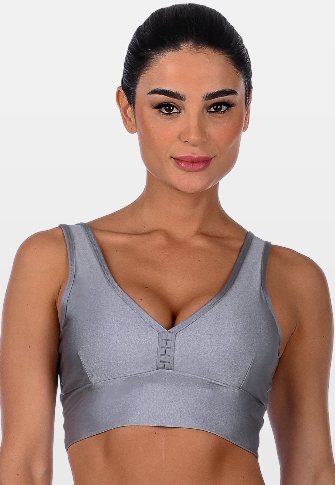 Top Cropped Fitness Cirrê Com Bojo Removível Summer Soul Regata Prata