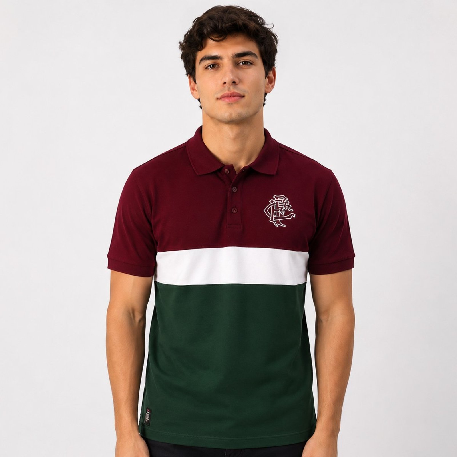 Polo Fluminense Tricolor Bordô