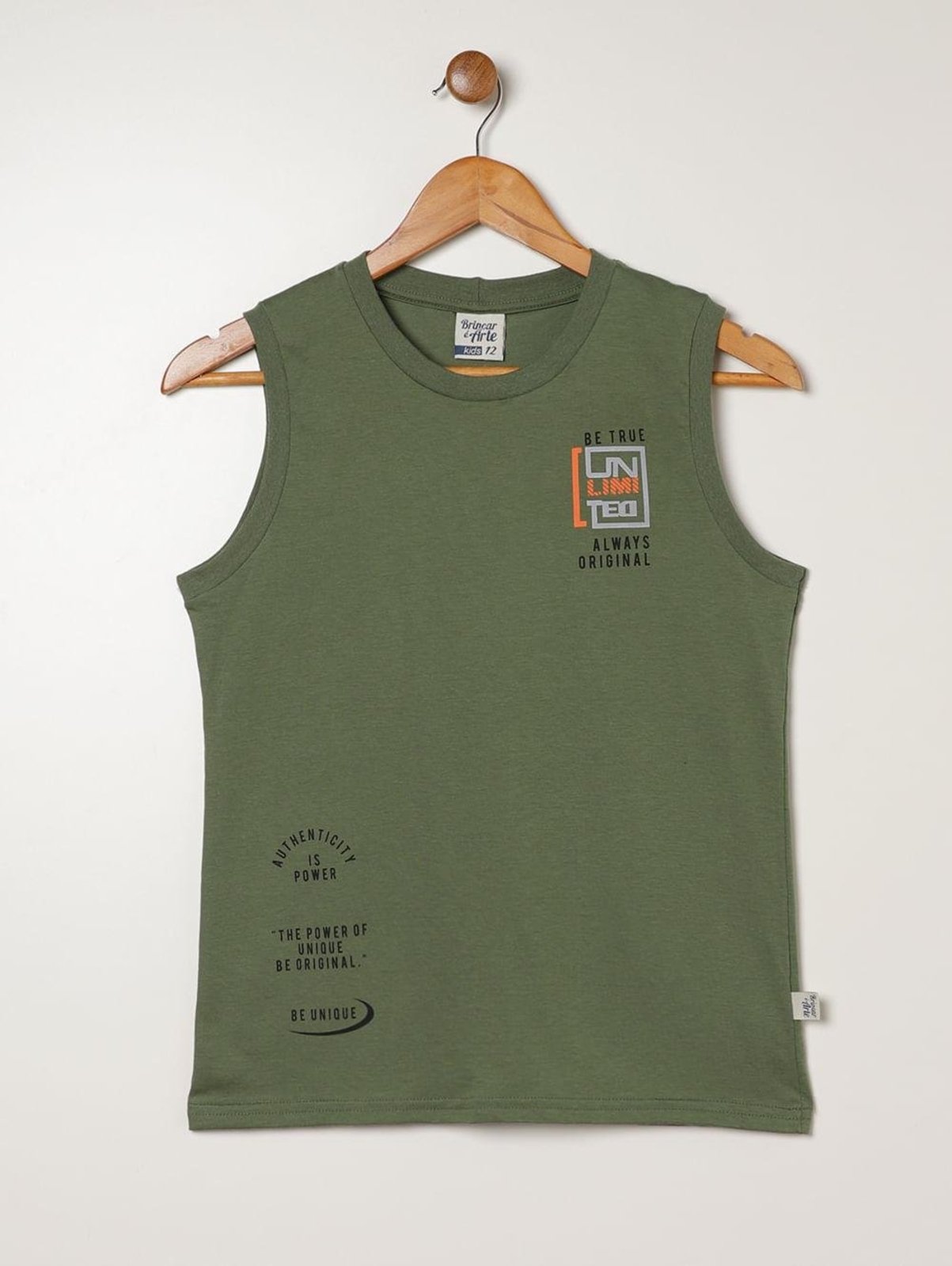 Infantil - Camiseta Regata Juvenil Para Menino - VERDE
