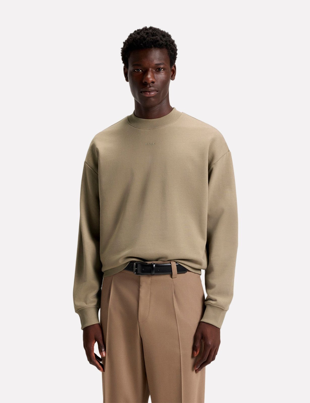 Blusa Hugo Boss Masculina Moletom Regular Dapocrew Cáqui