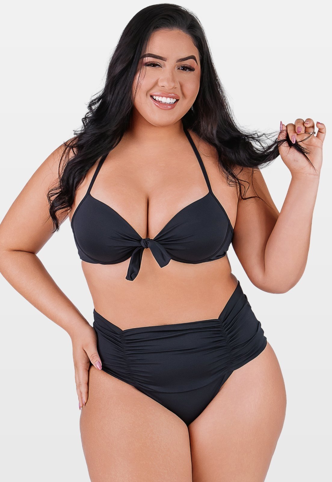 Biquíni Summer Soul Meia Taça Hot Pants Plus Size Preto Biquíni Summer Soul Meia Taça Hot Pants Plus Size Preto