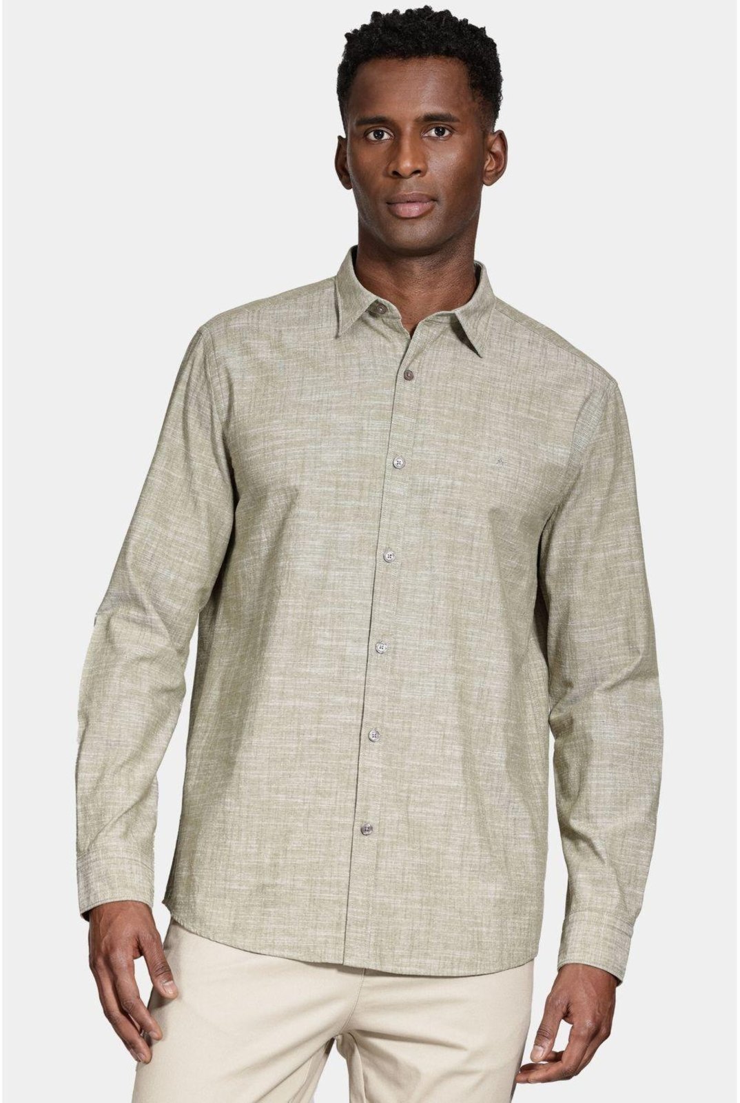 Camisa Aramis Manga Longa Regular Flamê Verde Militar