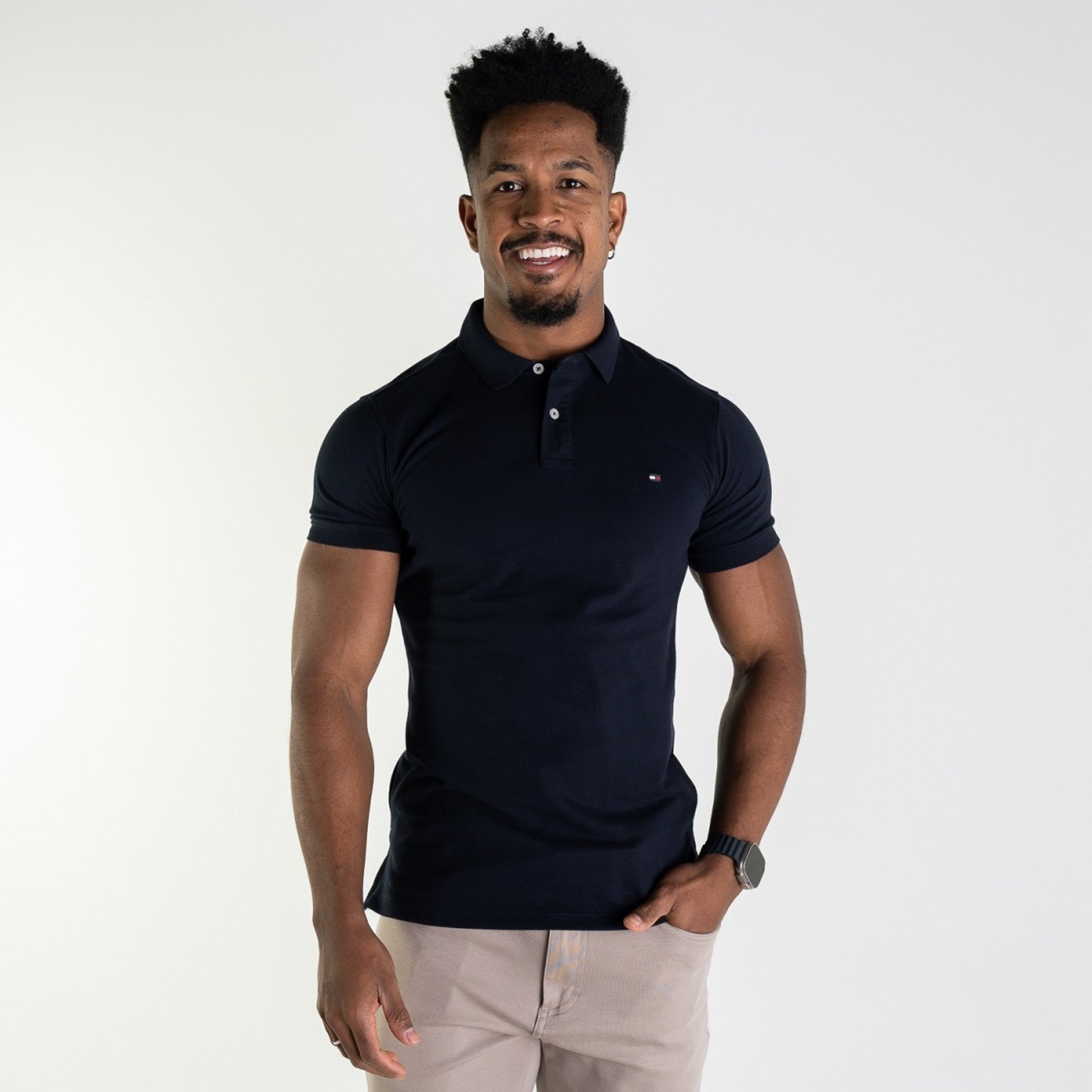 Camisa Polo Tommy Hilfiger Azul Petróleo
