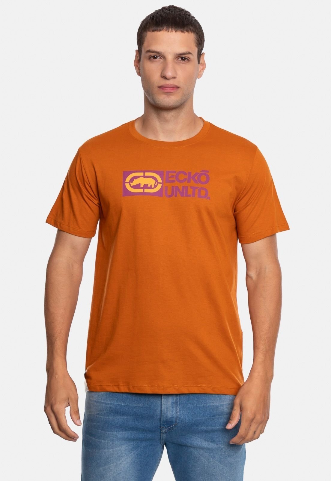 Camiseta Ecko Estampada Caramelo
