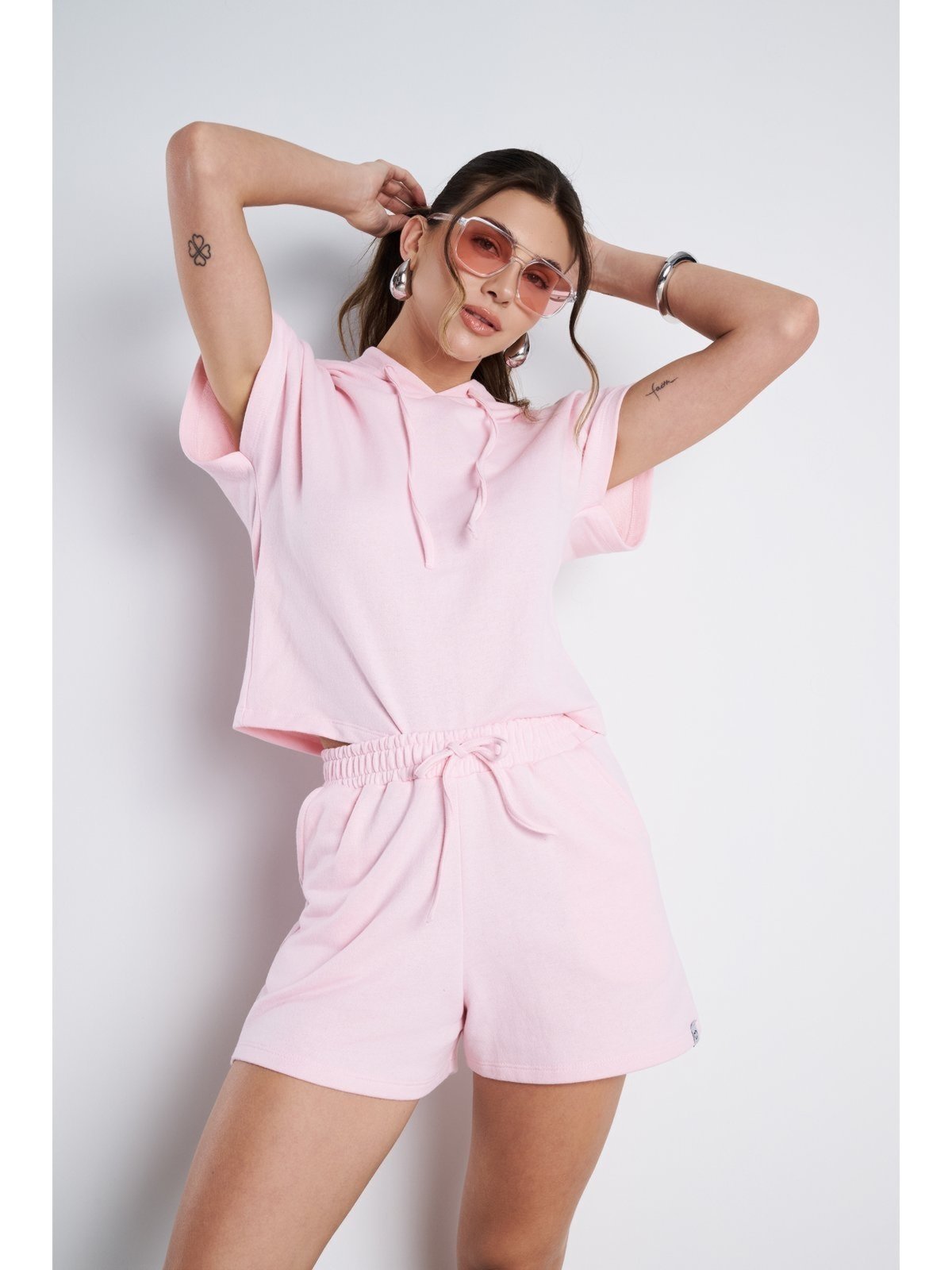 Conjunto Feminino Meujeans Essenza Moletinho Rosa