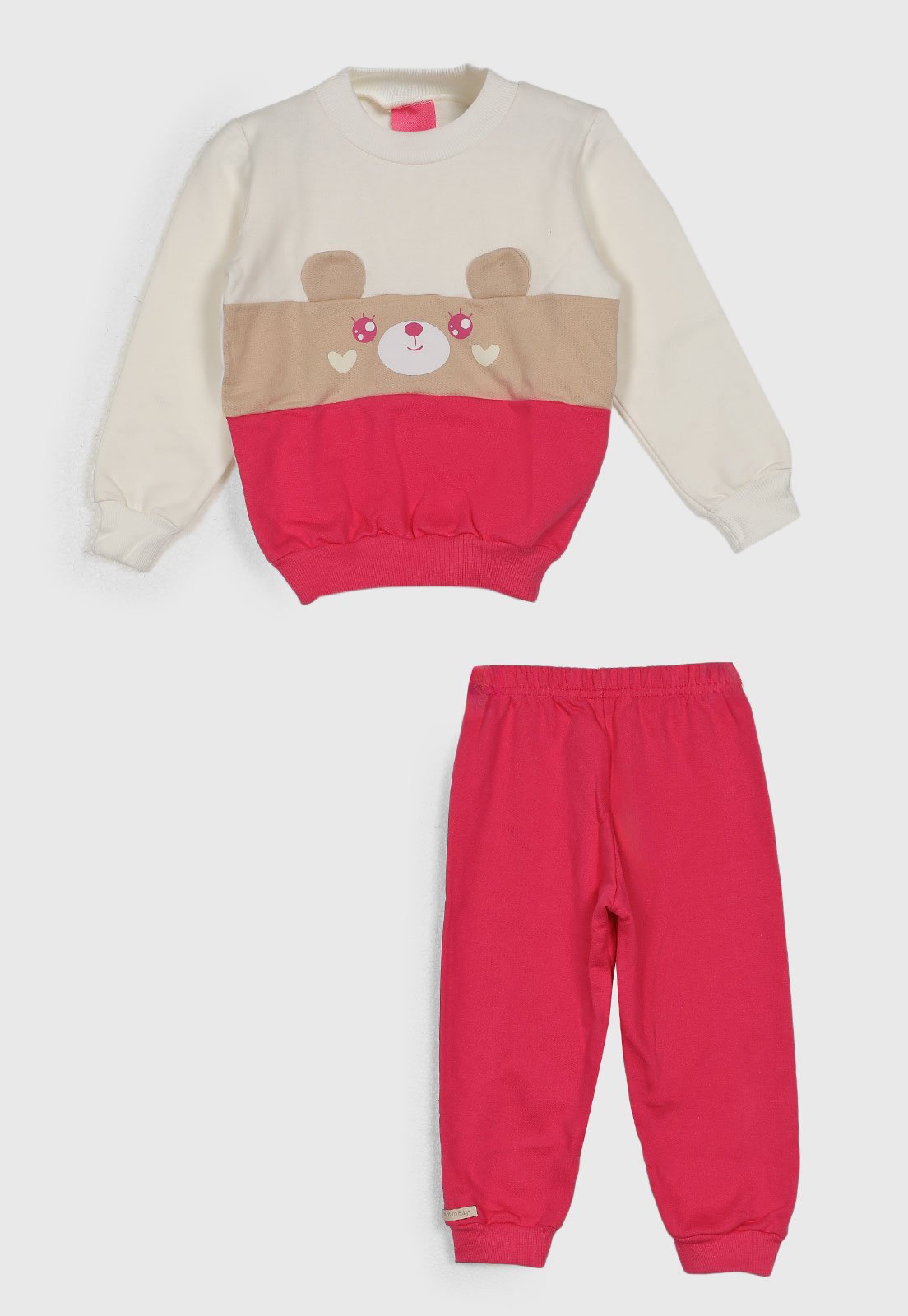 Conjunto Longo Kamylus Urso Rosa