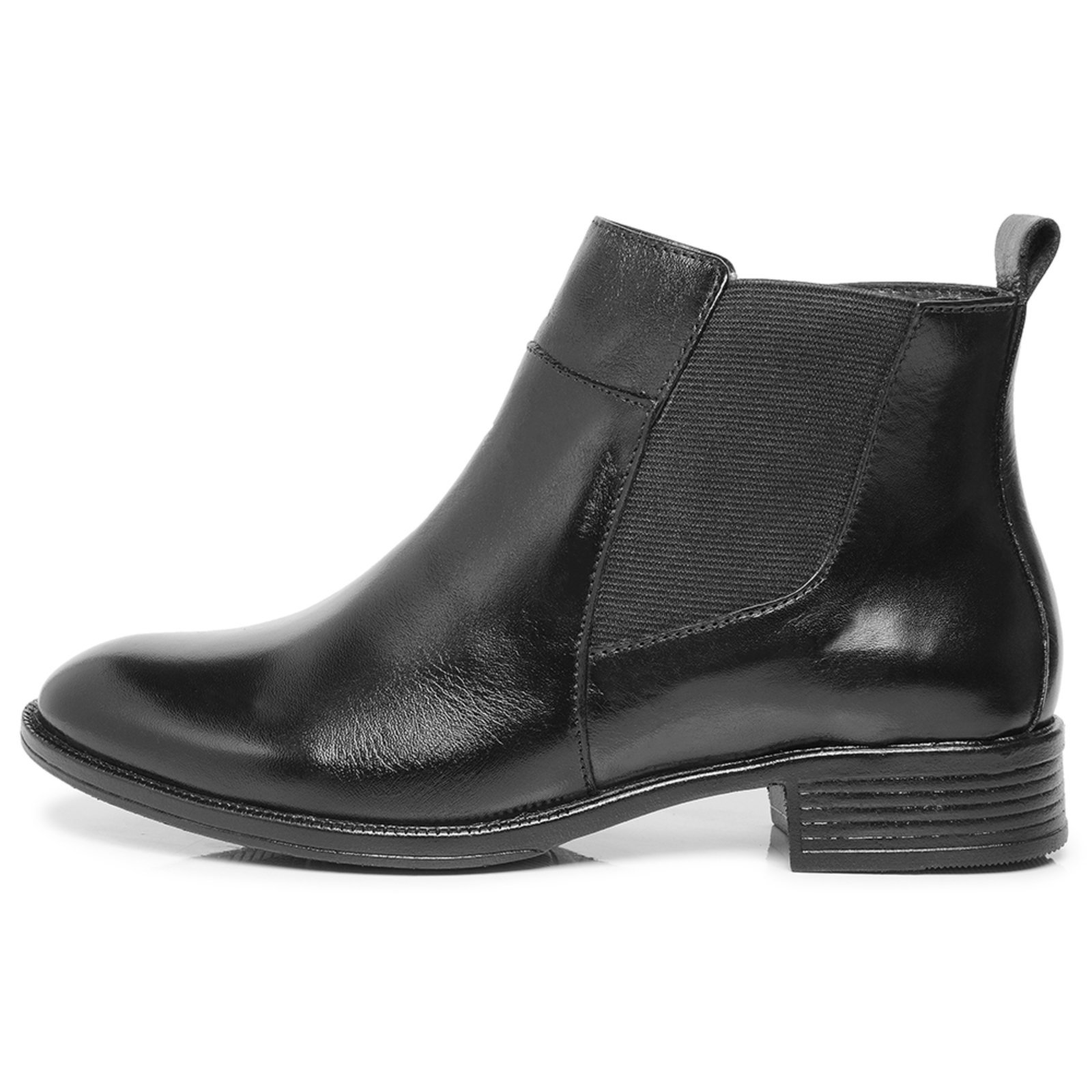 Bota Chelsea Cano Curto Feminina Ferrile Em Couro 5846 Preta