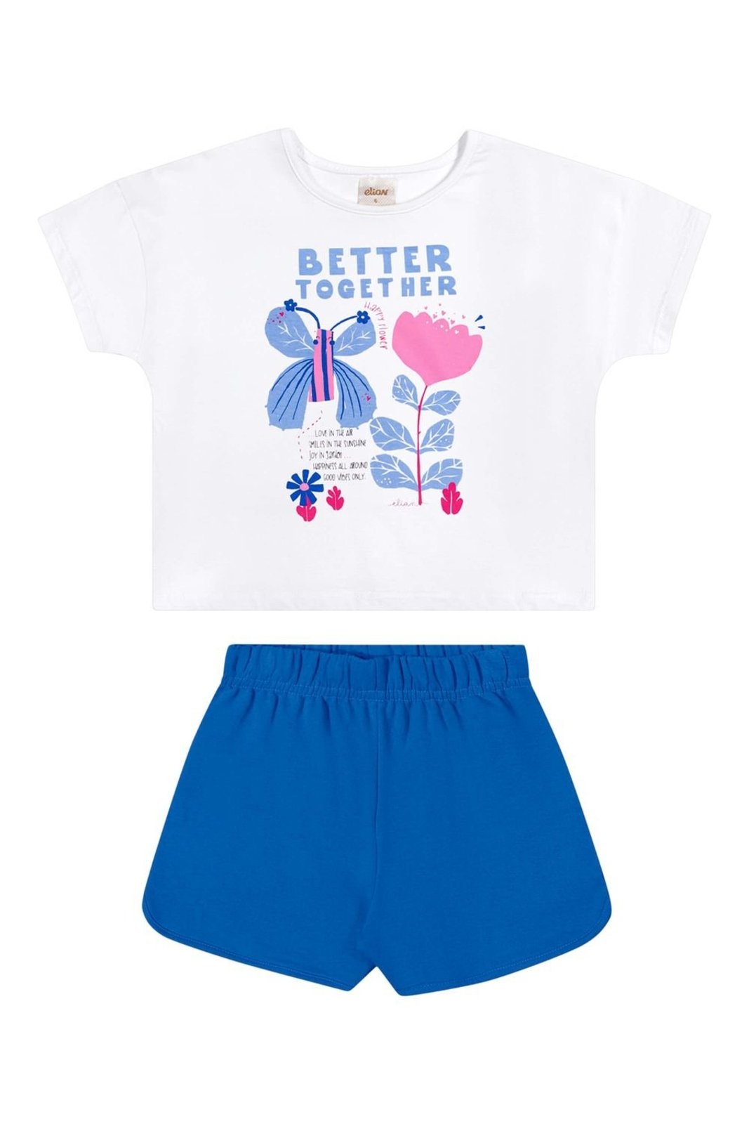 Infantil - Conjunto Menina Com Estampa Elian Branco