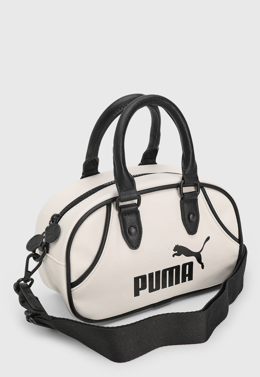 Vista 3 Bolsa Puma Archive Mini Grip Bag Preta e Branca branco Puma branco