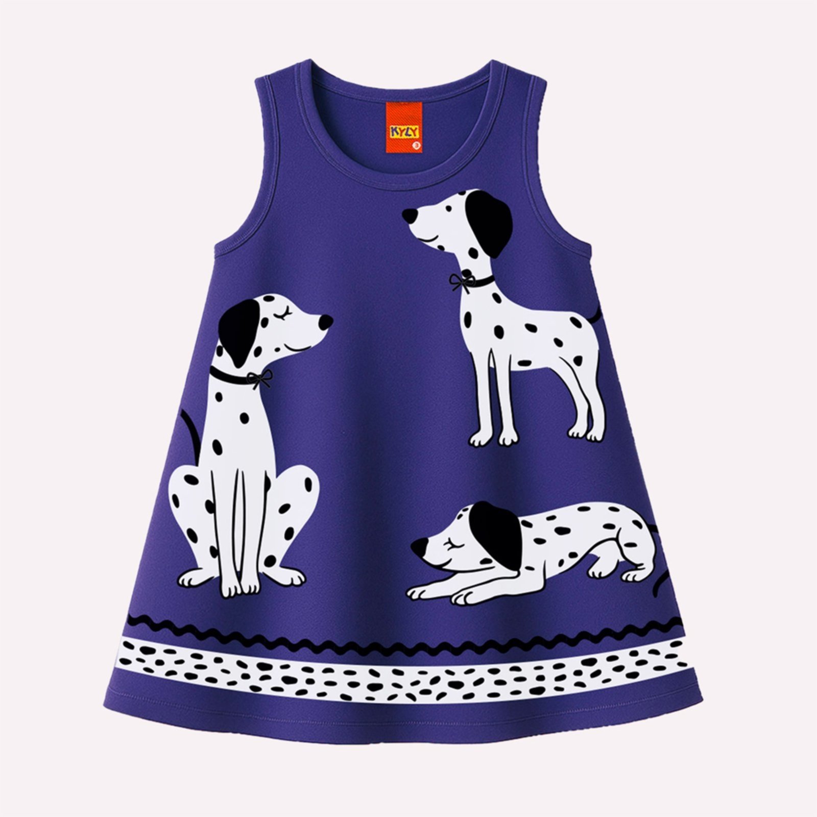 Vista 3 Infantil - Vestido Menina Cachorrinhos Kyly azul Kyly azul