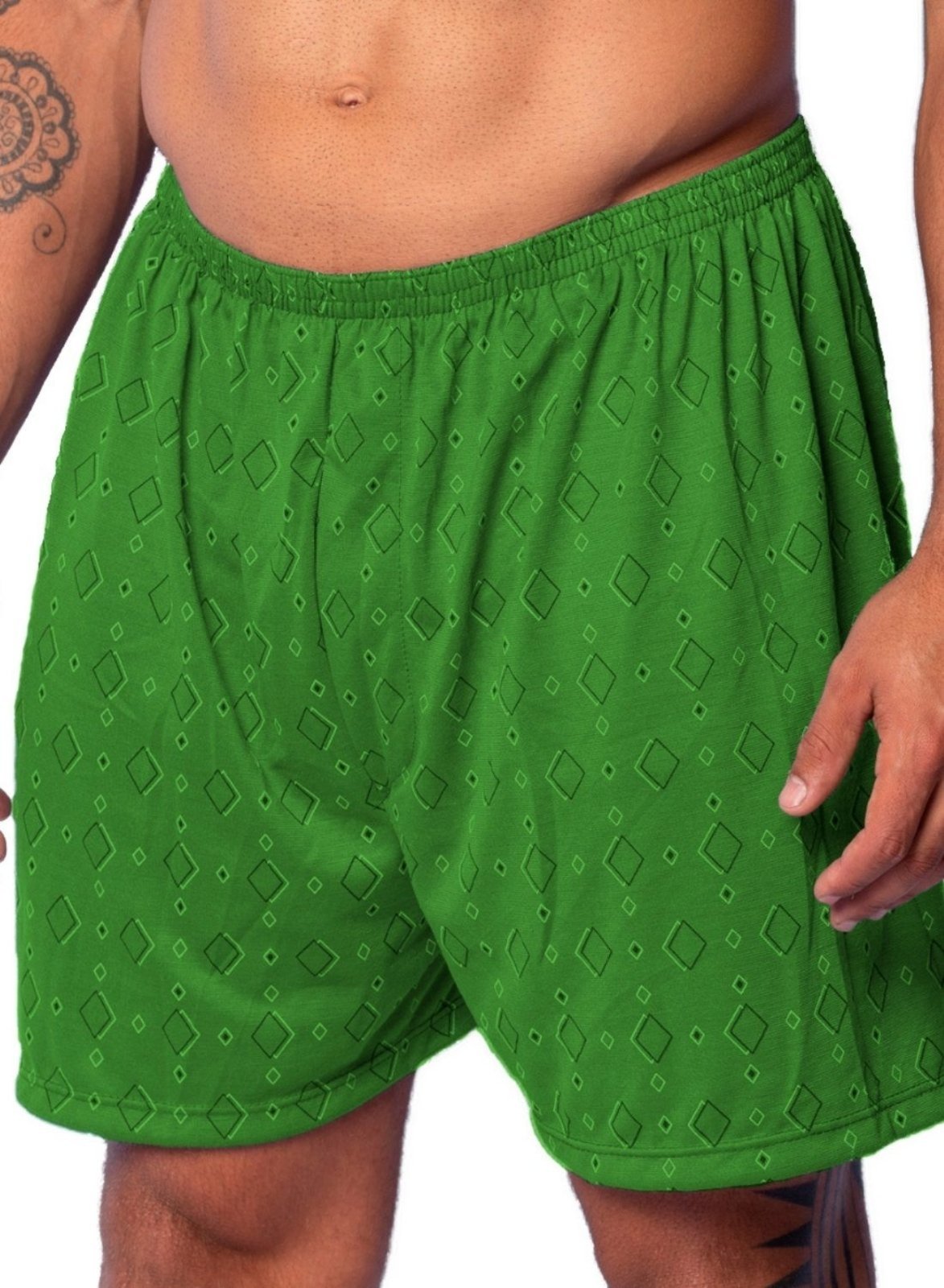 Samba Canção Gabi Lingerie Malha Elegante Cueca Confortável Calção Masculino Verde