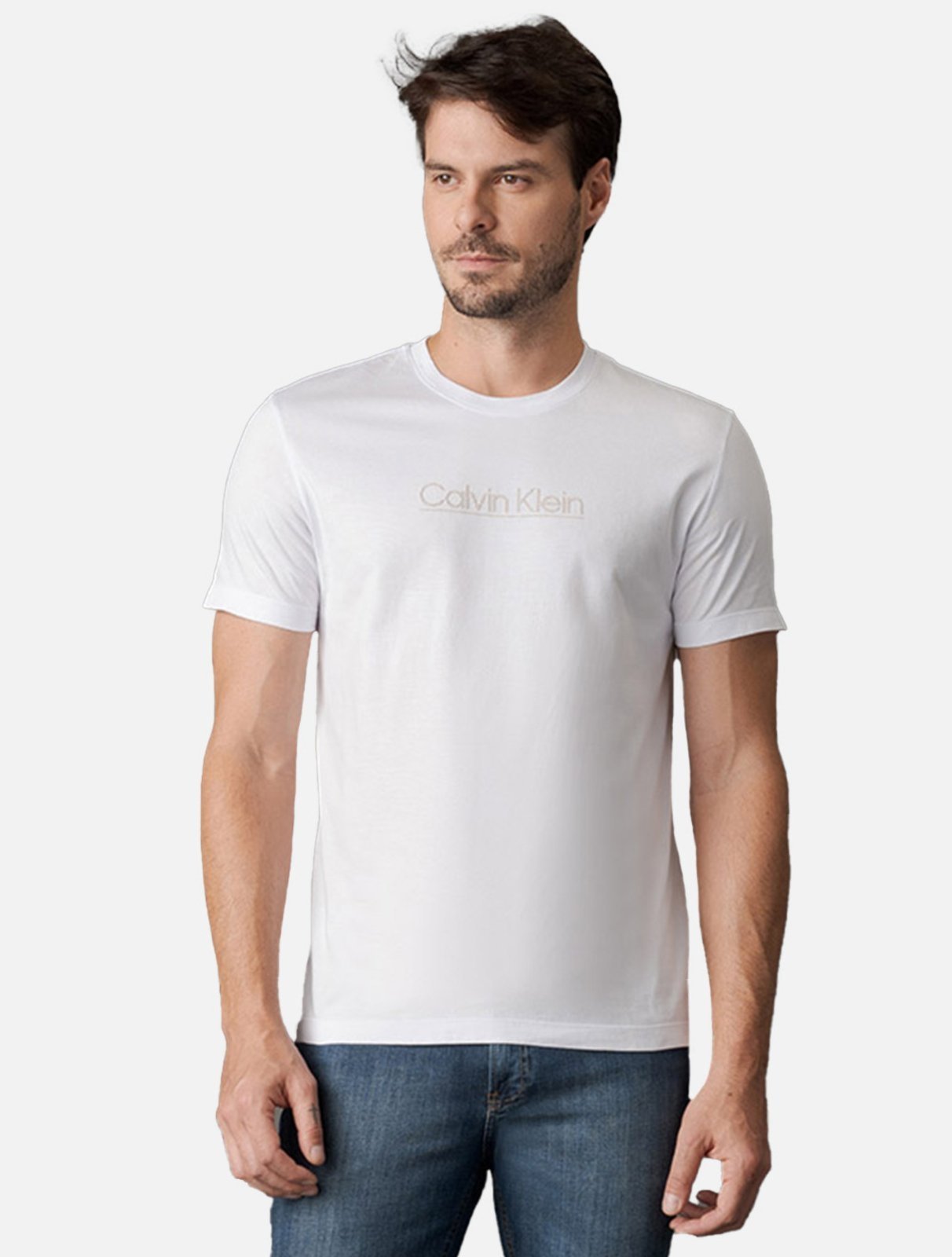 Camiseta Calvin Klein Masculina Regular Line Branca