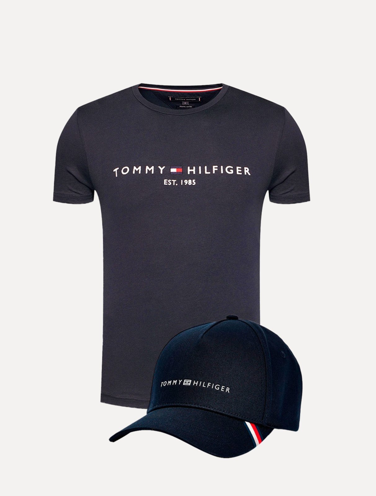 Vista 2 Kit Tommy Hilfiger | Camiseta Masculina Core Logo Tee e Boné Uptown Cap Marinho azul marinho Tommy Hilfiger azul marinho