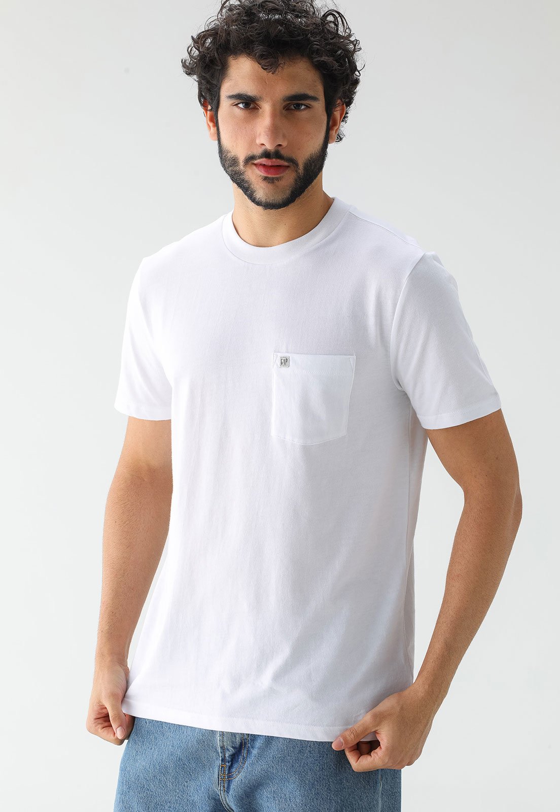 Camiseta GAP Reta Bolso Branca